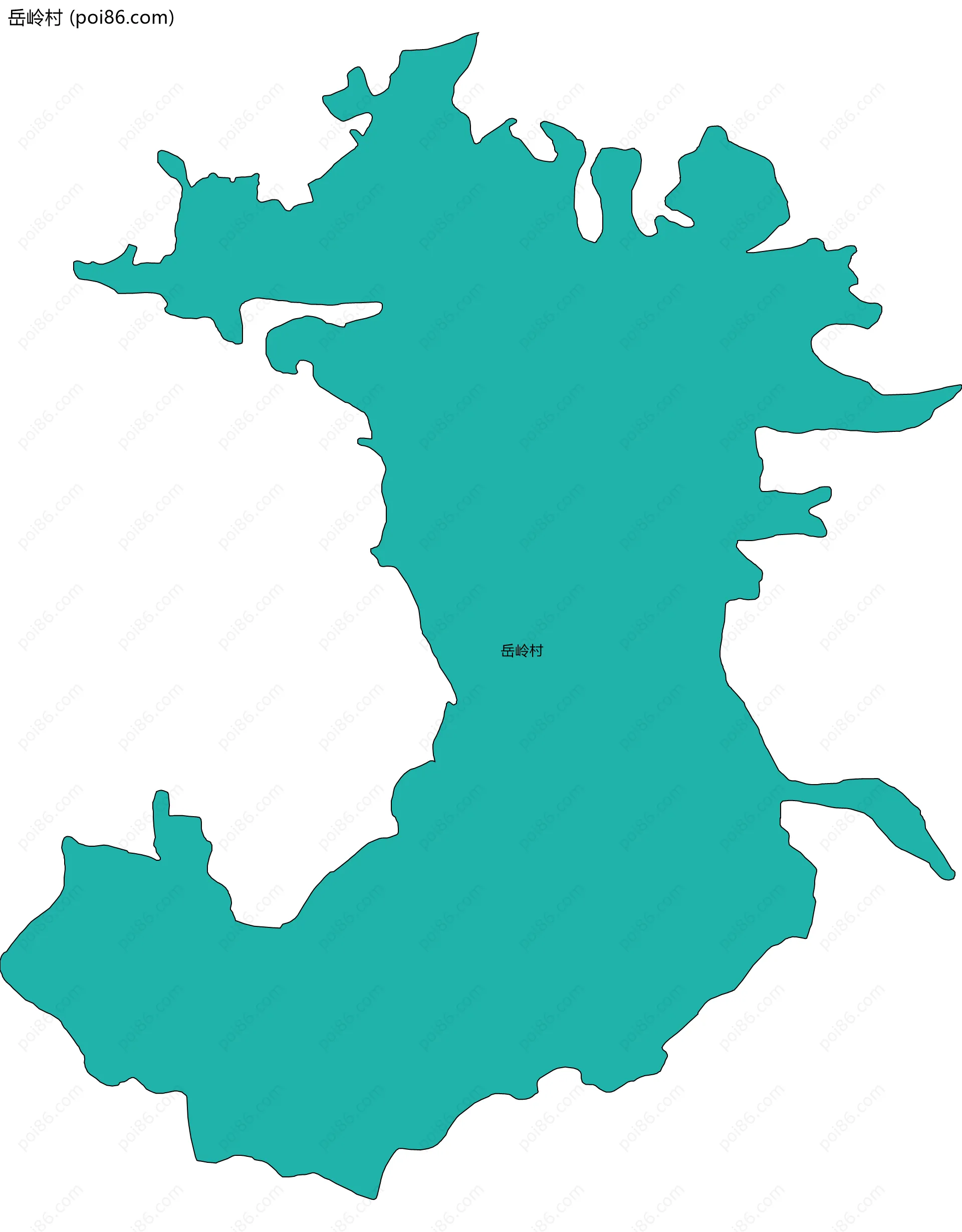 岳岭村边界地图