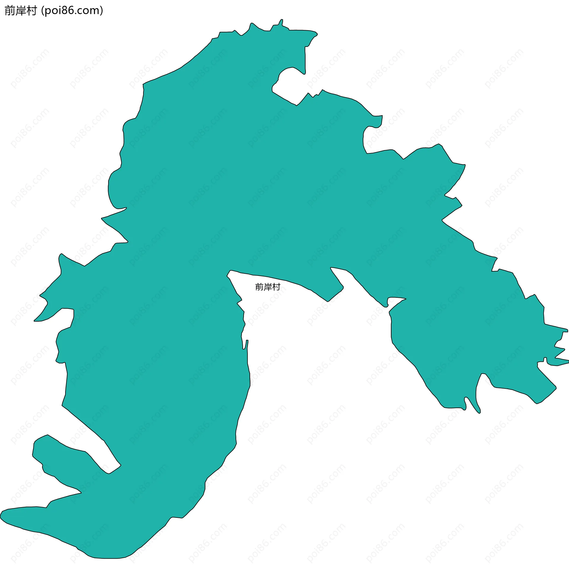 前岸村边界地图