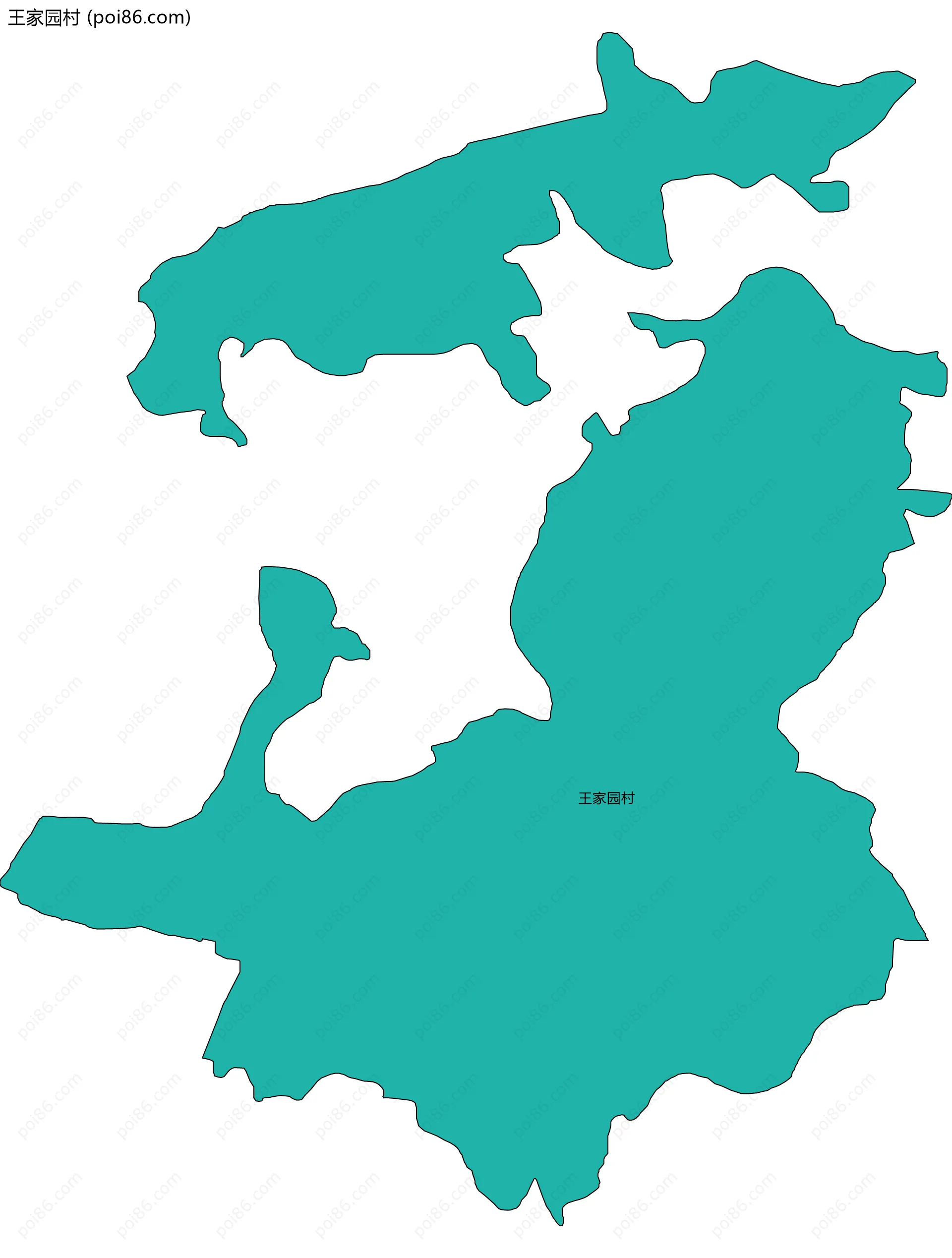 王家园村边界地图