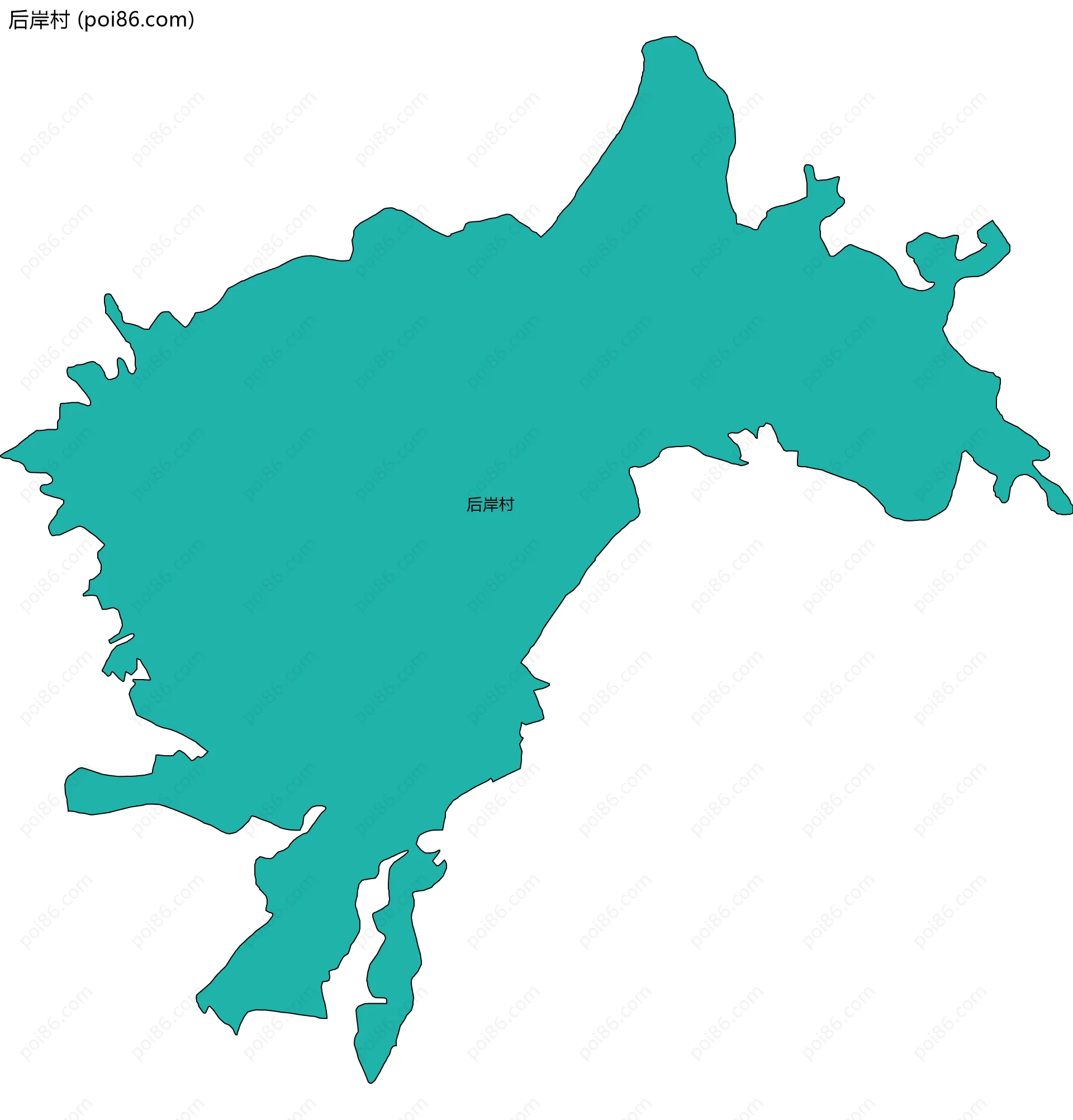 后岸村边界地图