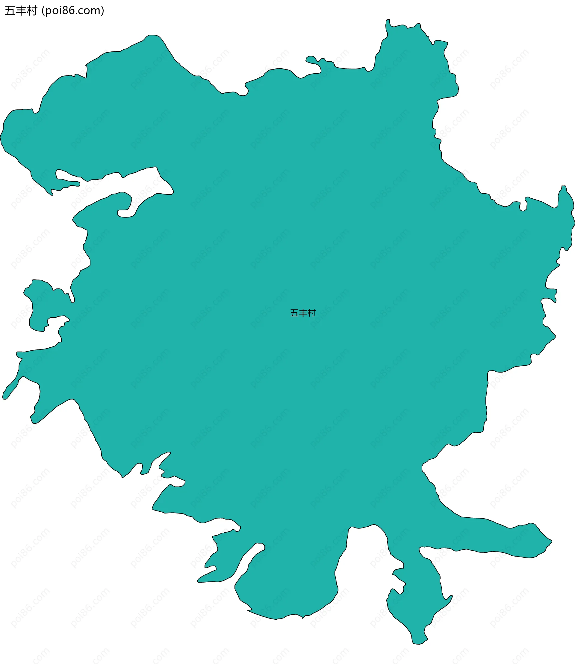 五丰村边界地图