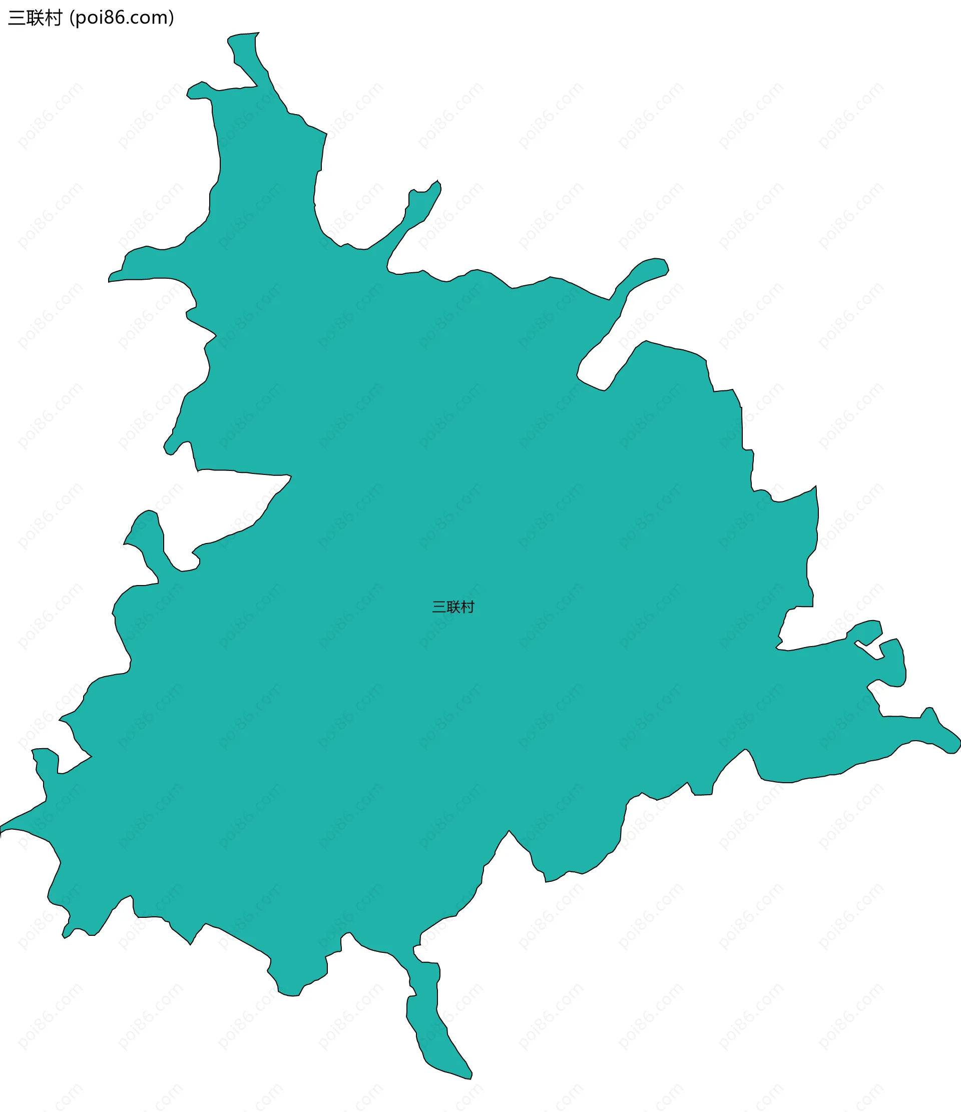 三联村边界地图