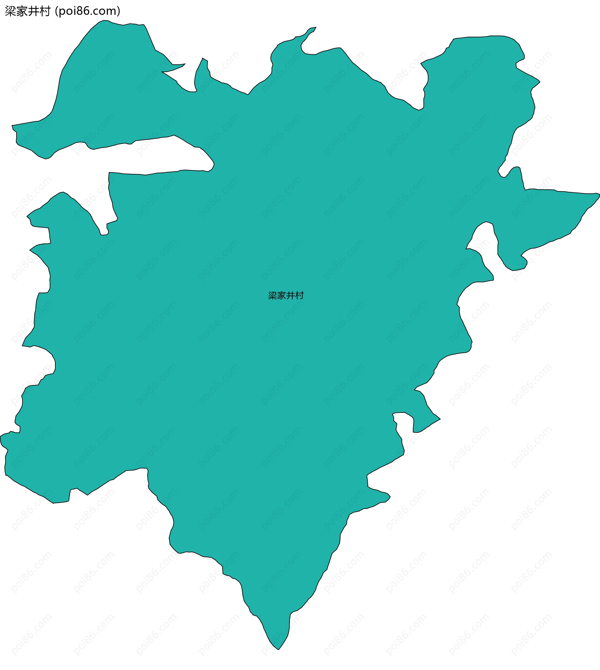 梁家井村边界地图