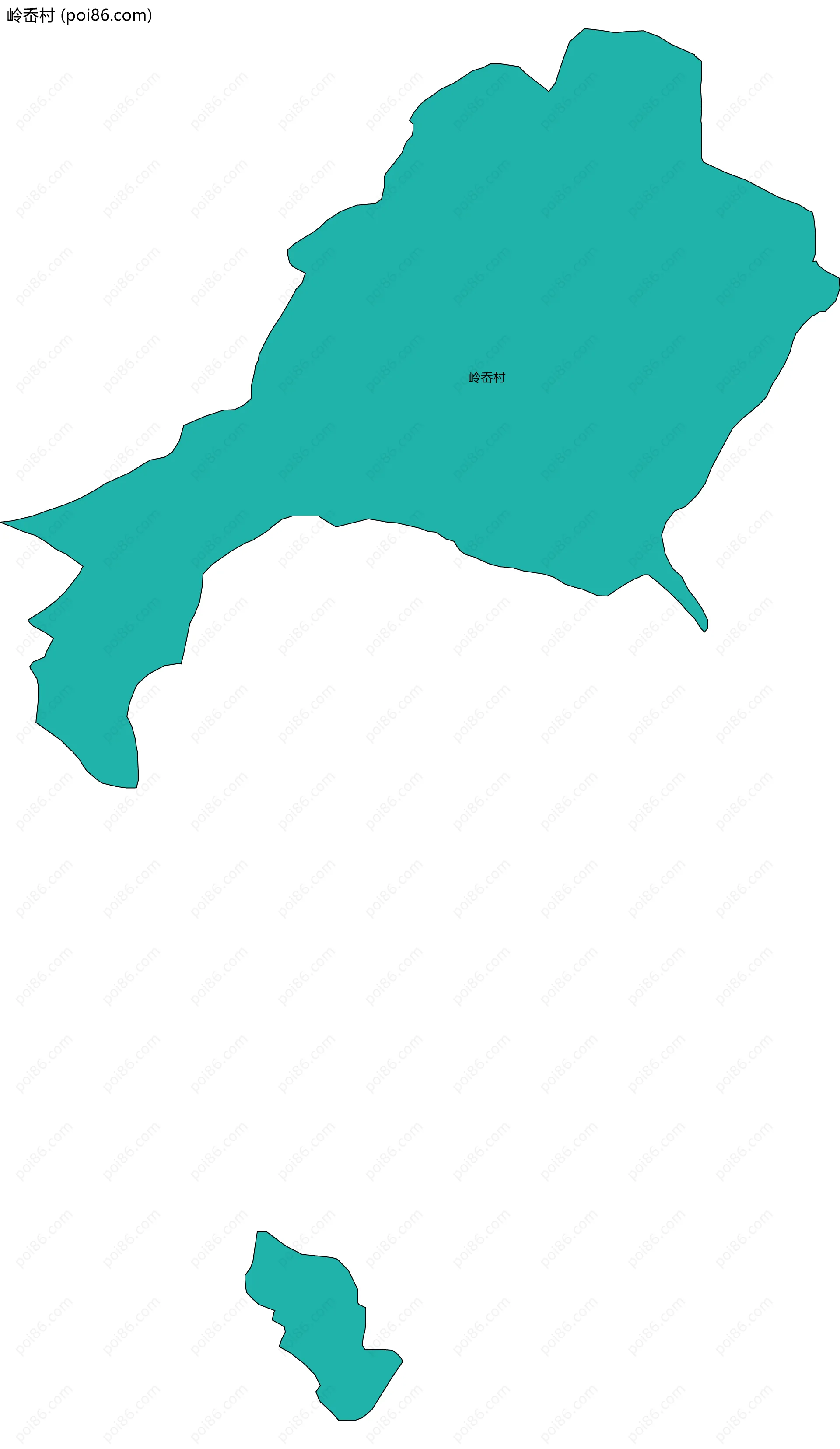 岭岙村边界地图