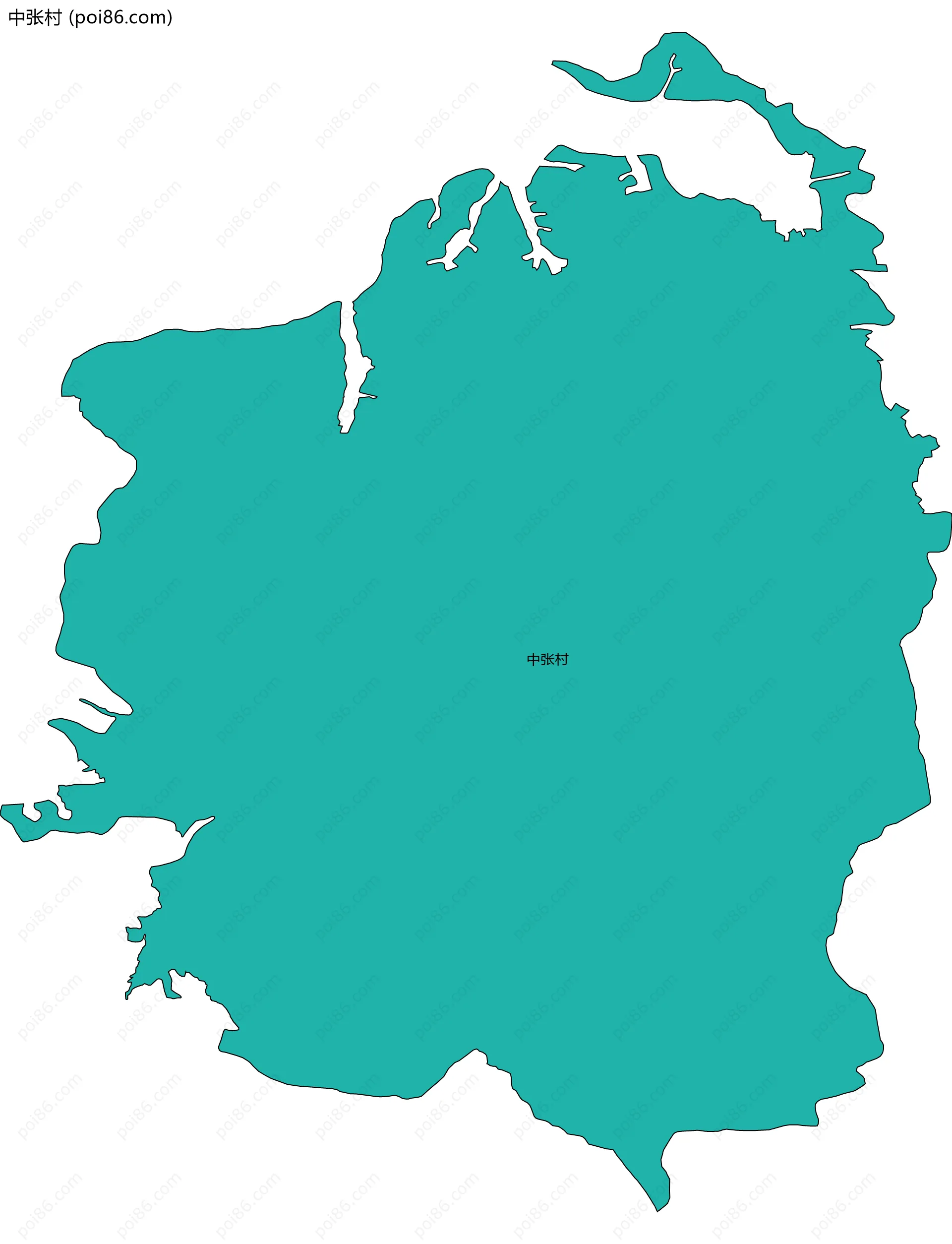 中张村边界地图