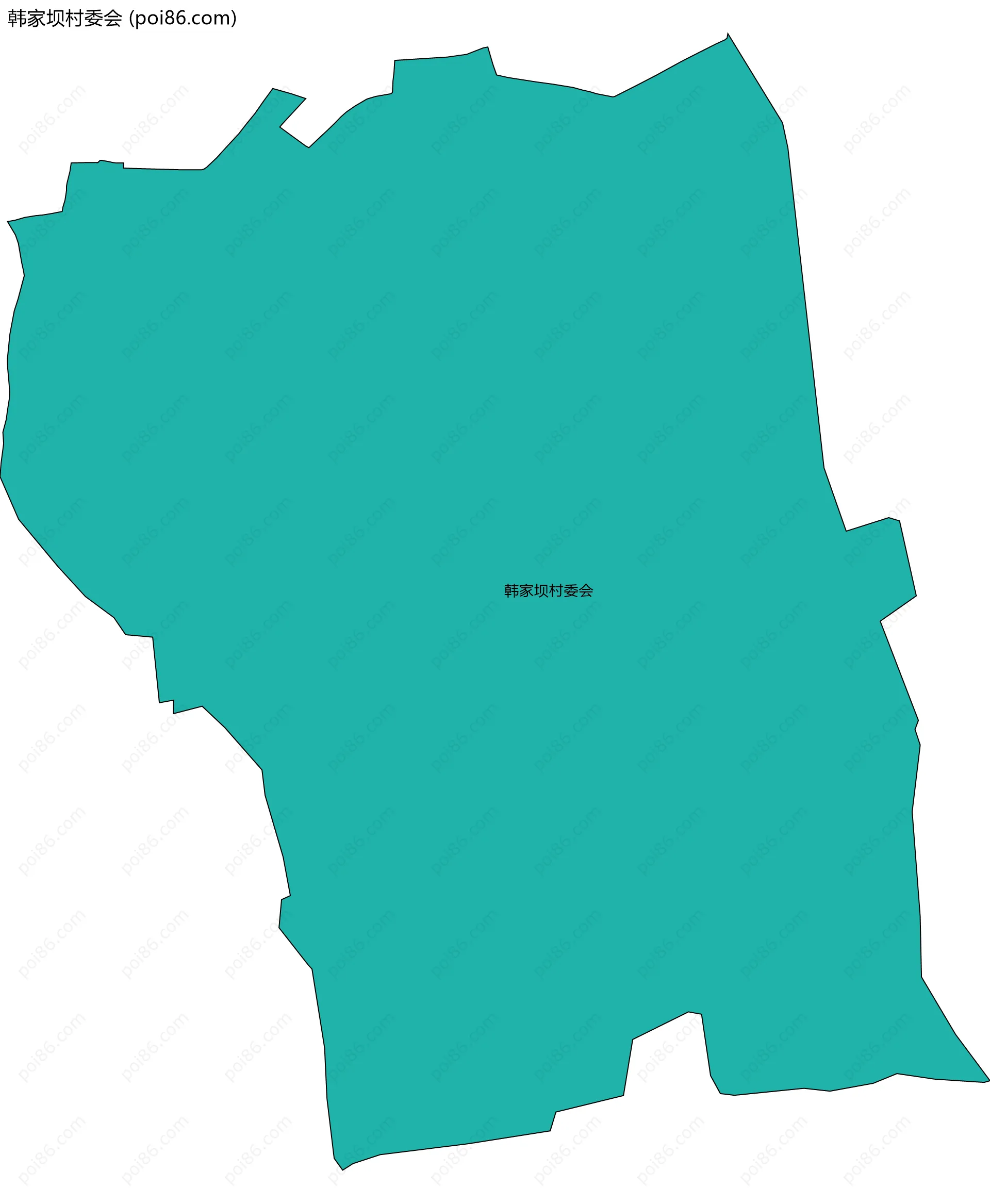 韩家坝村委会边界地图