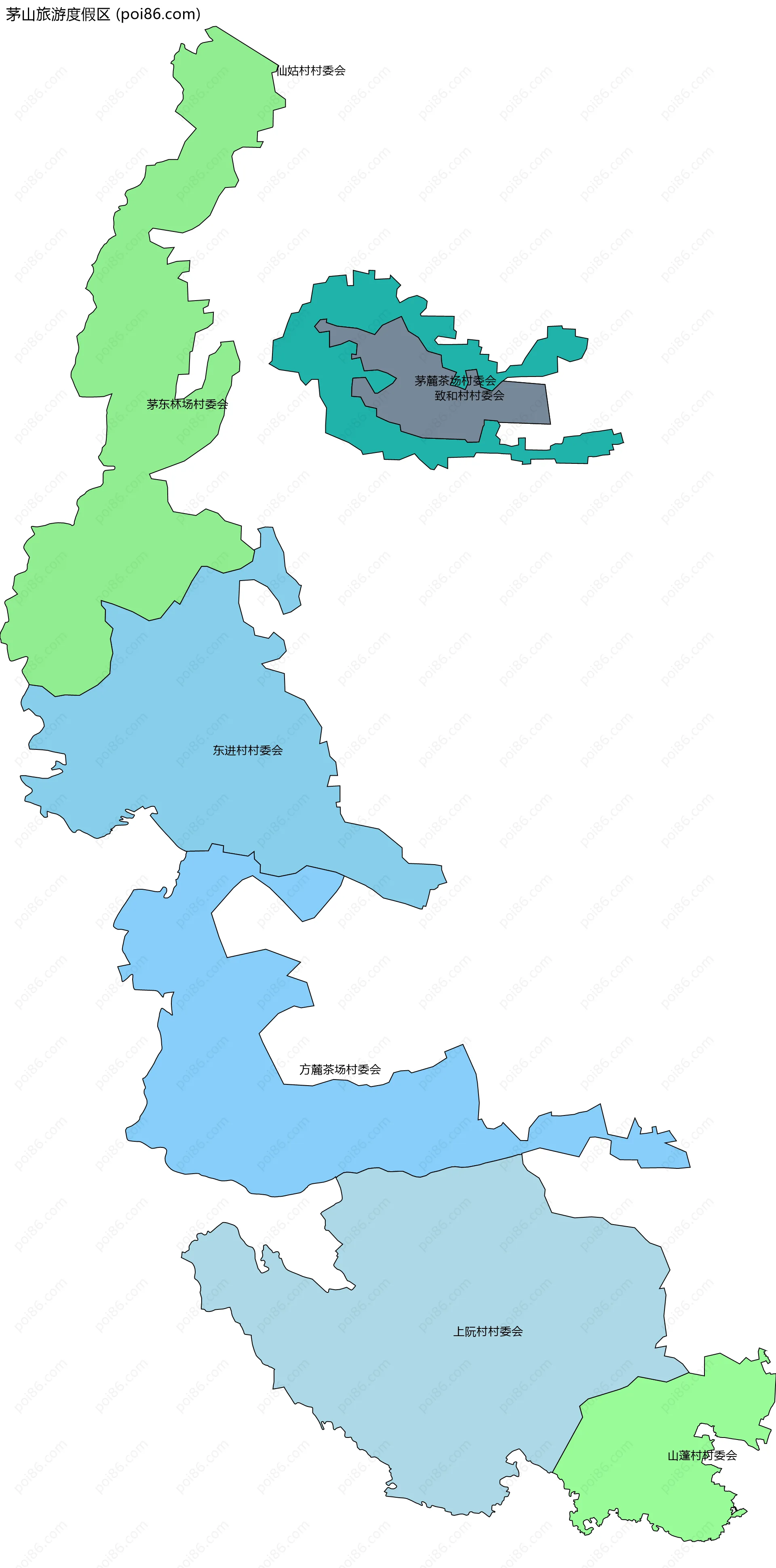 茅山旅游度假区边界地图(五级行政区划)