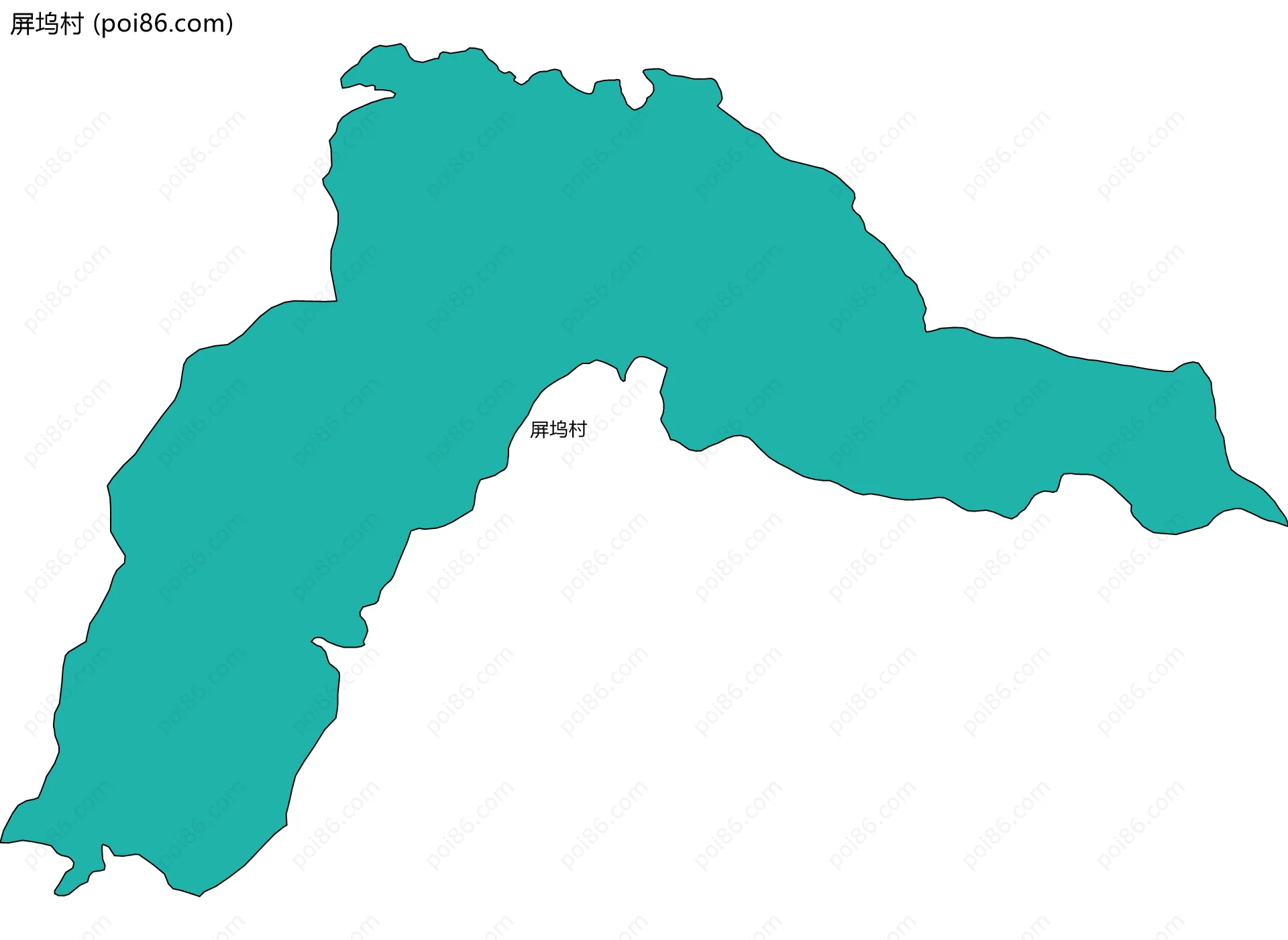 屏坞村边界地图