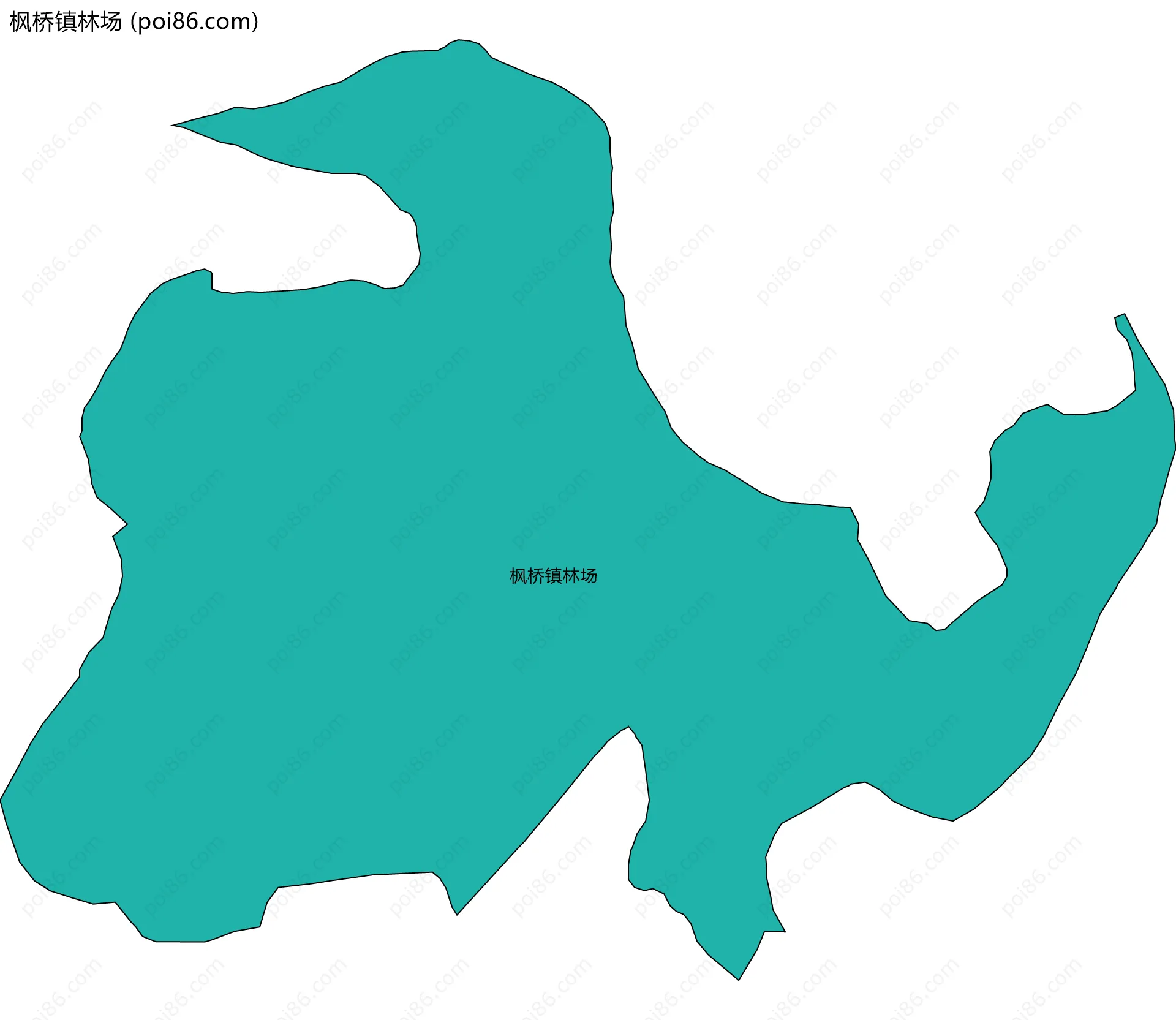 枫桥镇林场边界地图(五级行政区划)
