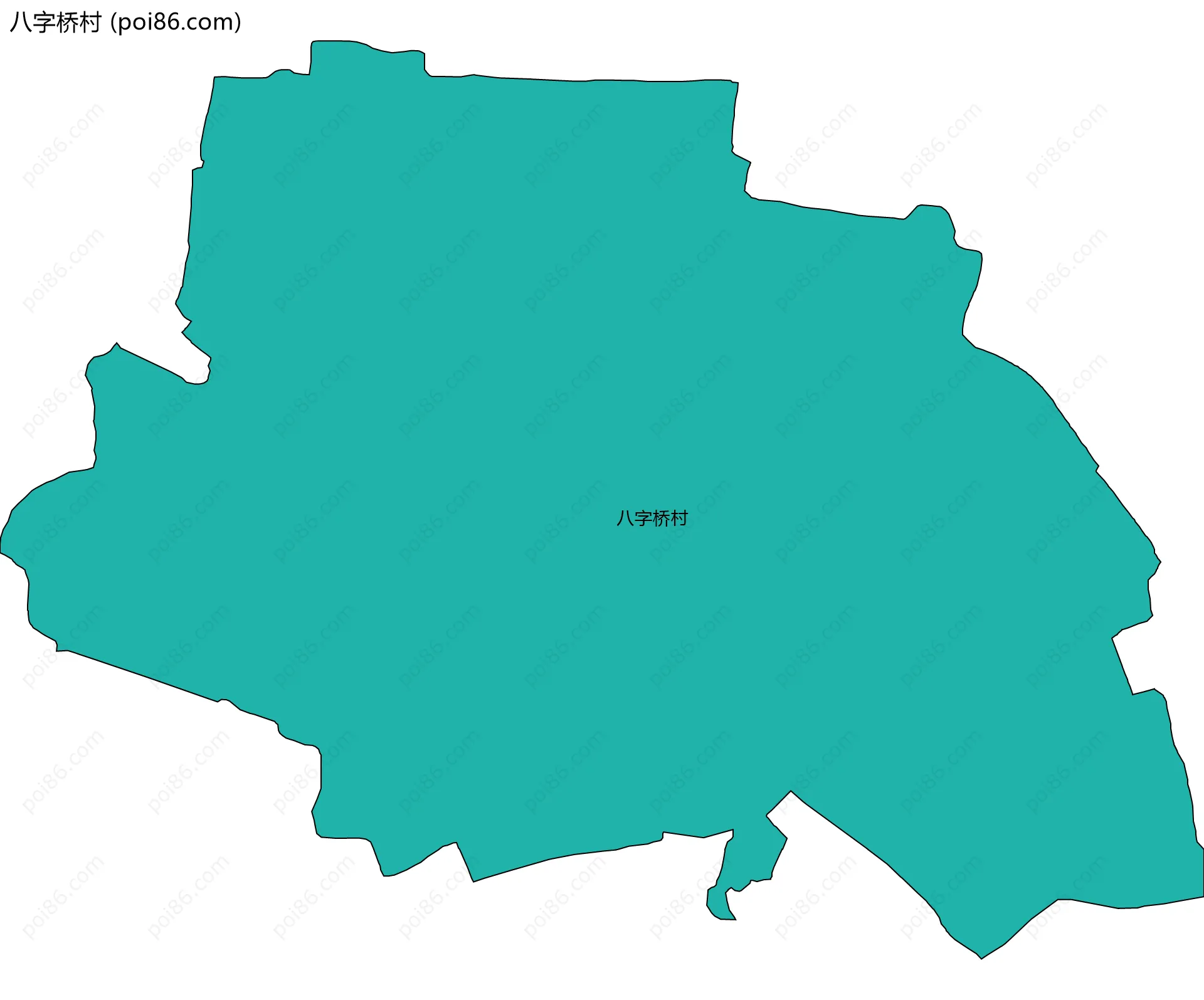 八字桥村边界地图