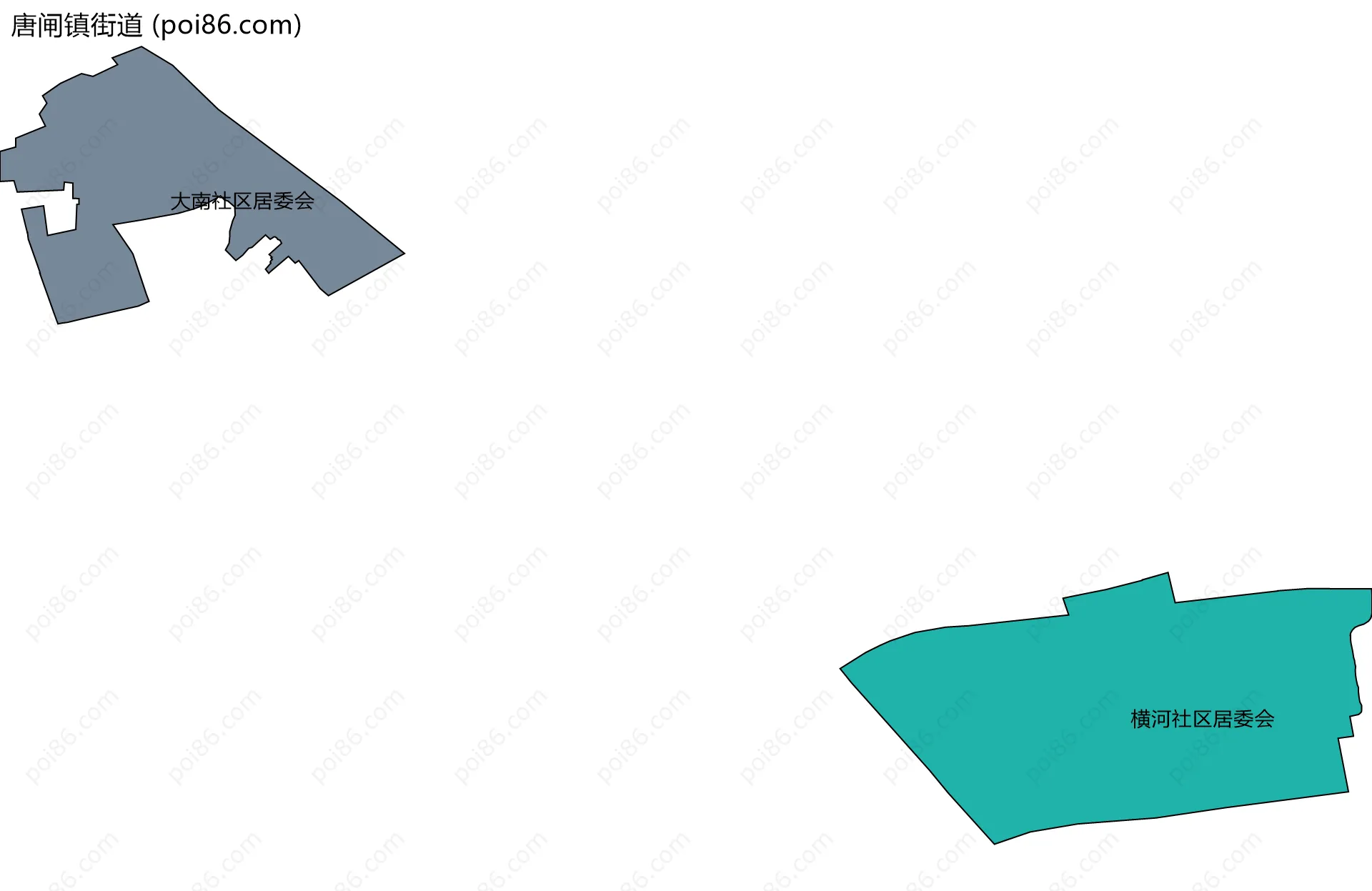 唐闸镇街道边界地图(五级行政区划)