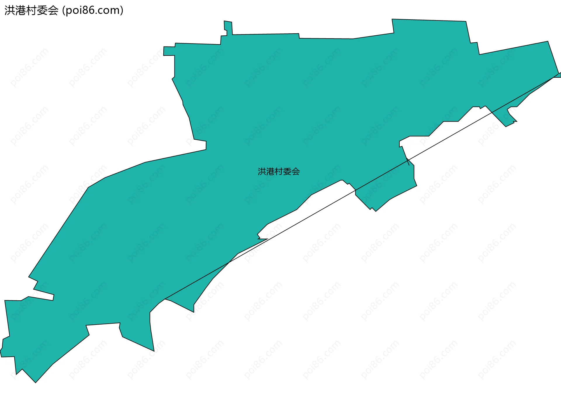 洪港村委会边界地图