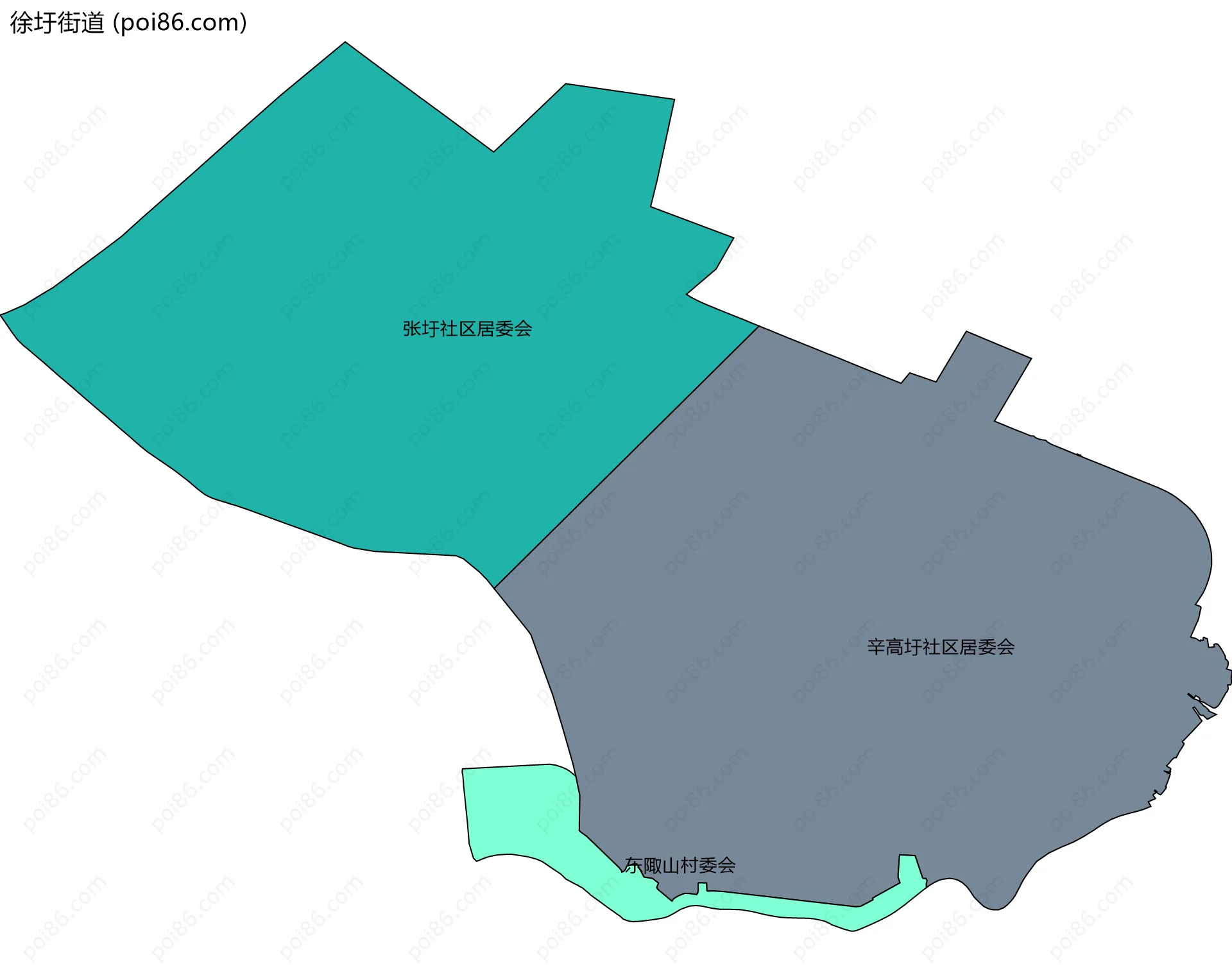 徐圩街道边界地图(五级行政区划)