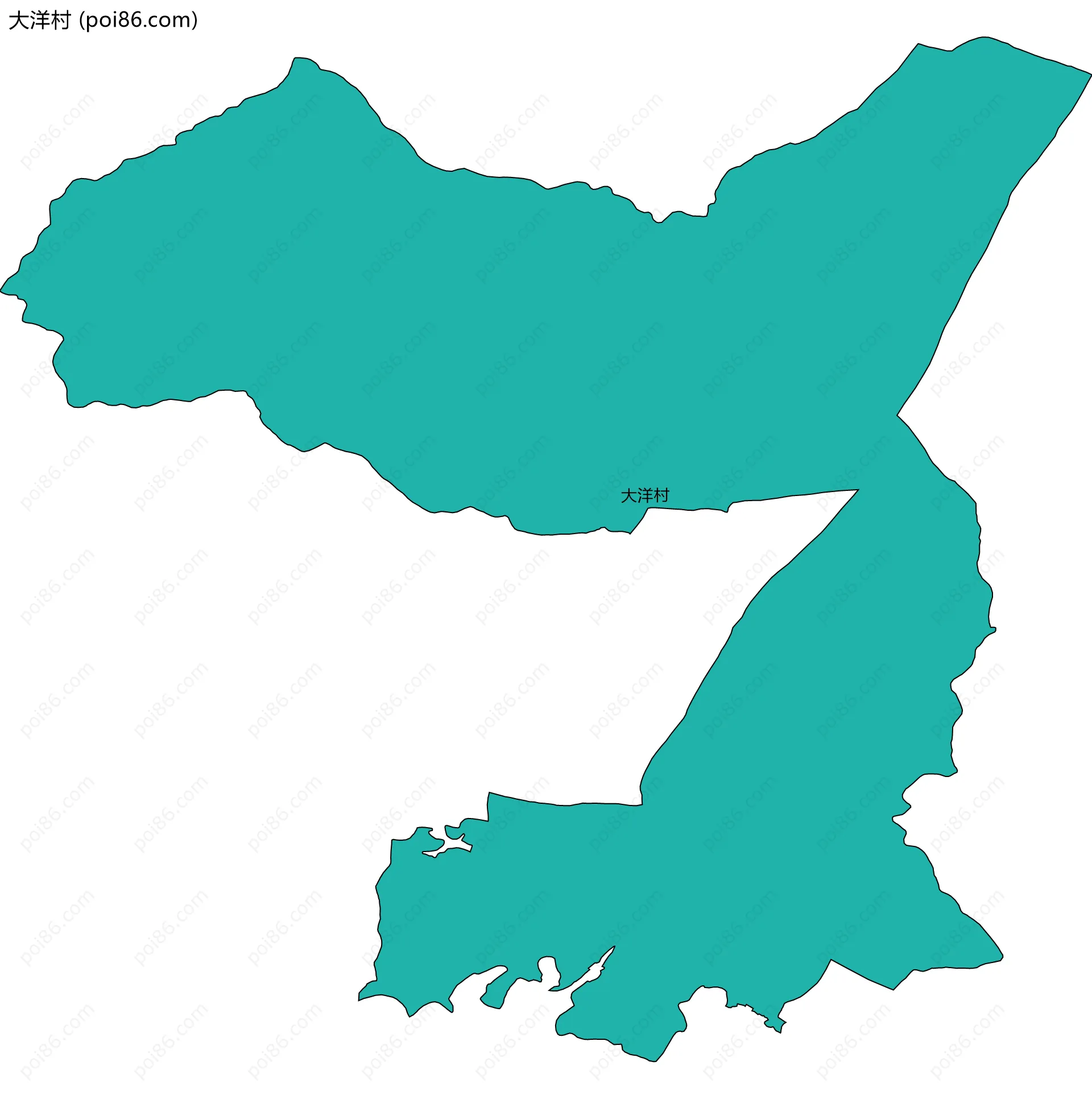 大洋村边界地图