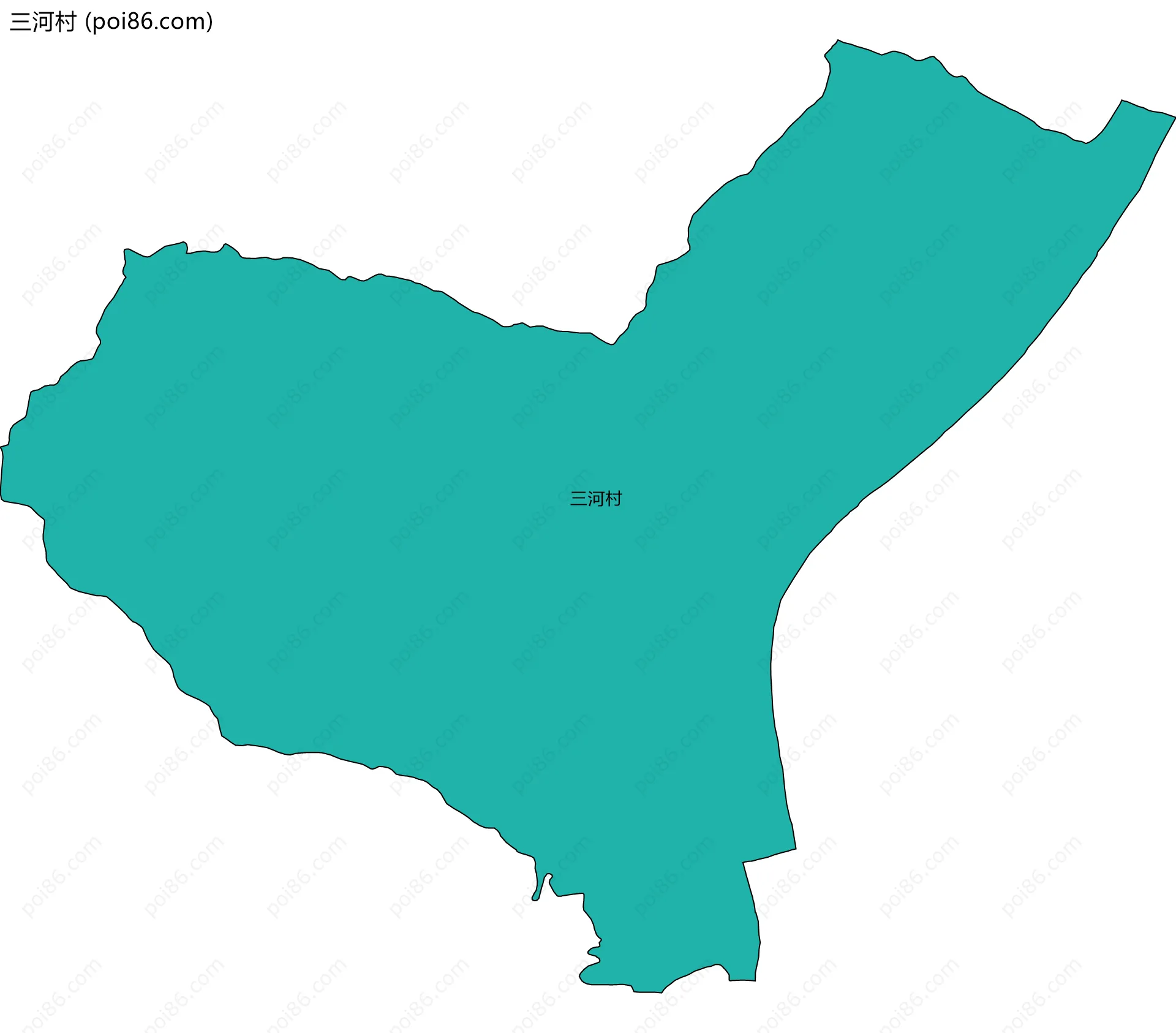 三河村边界地图