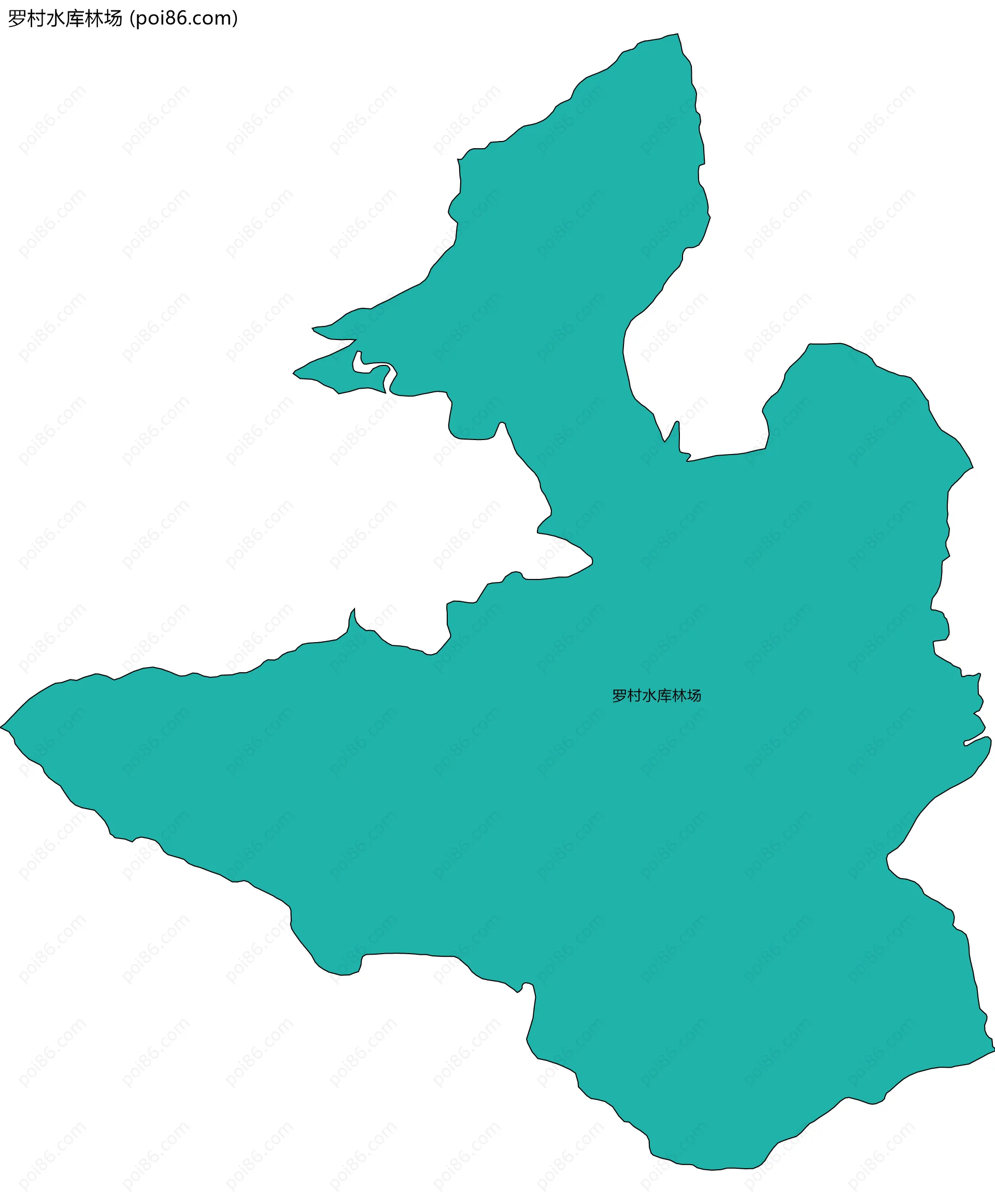 罗村水库林场边界地图(五级行政区划)