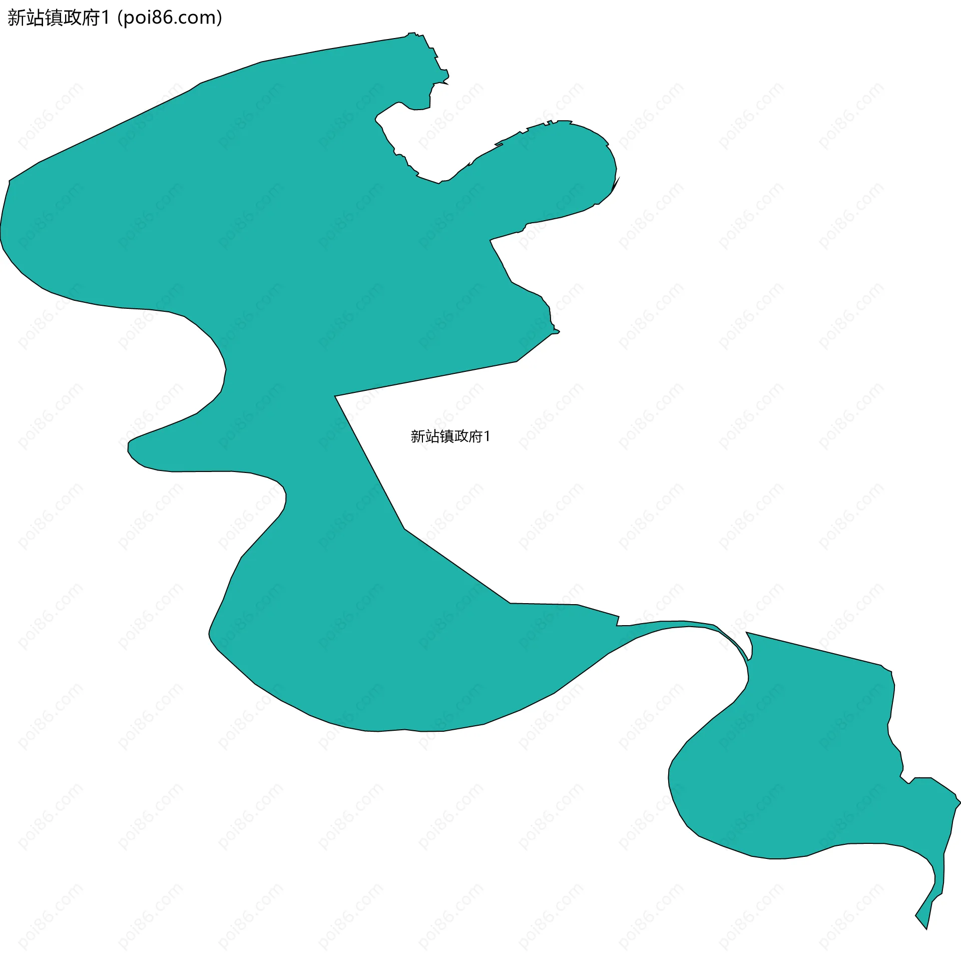 新站镇政府1边界地图