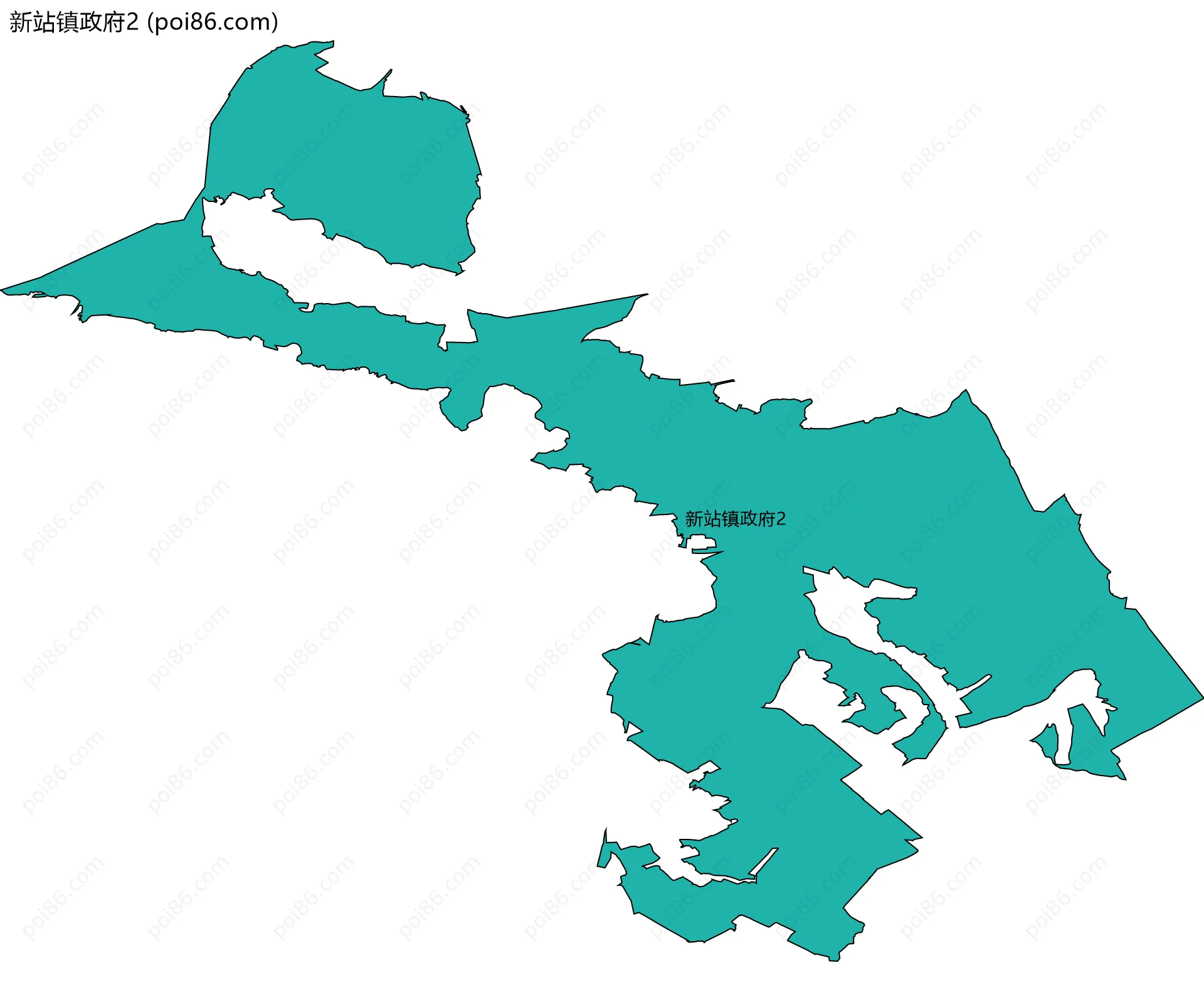 新站镇政府2边界地图