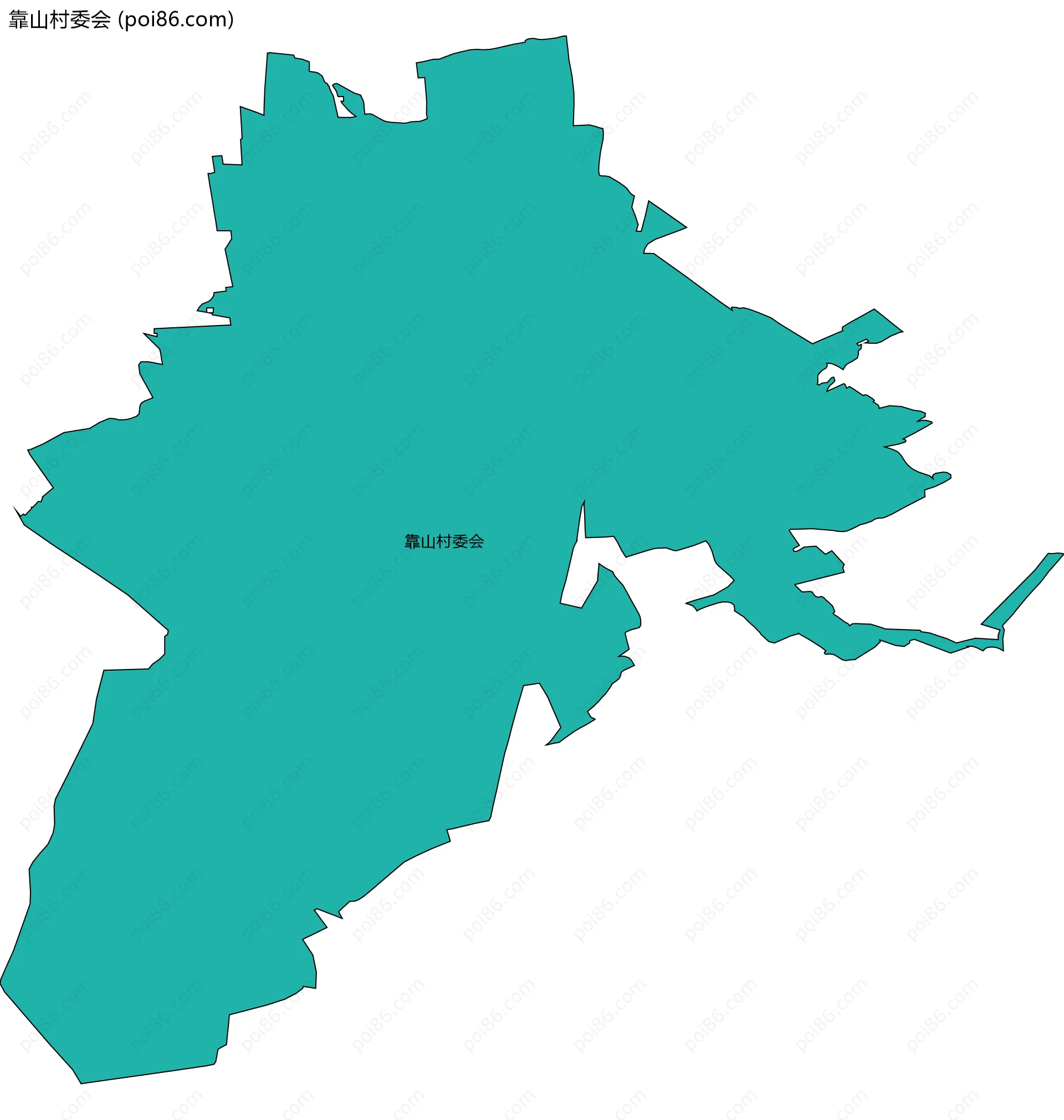 靠山村委会边界地图