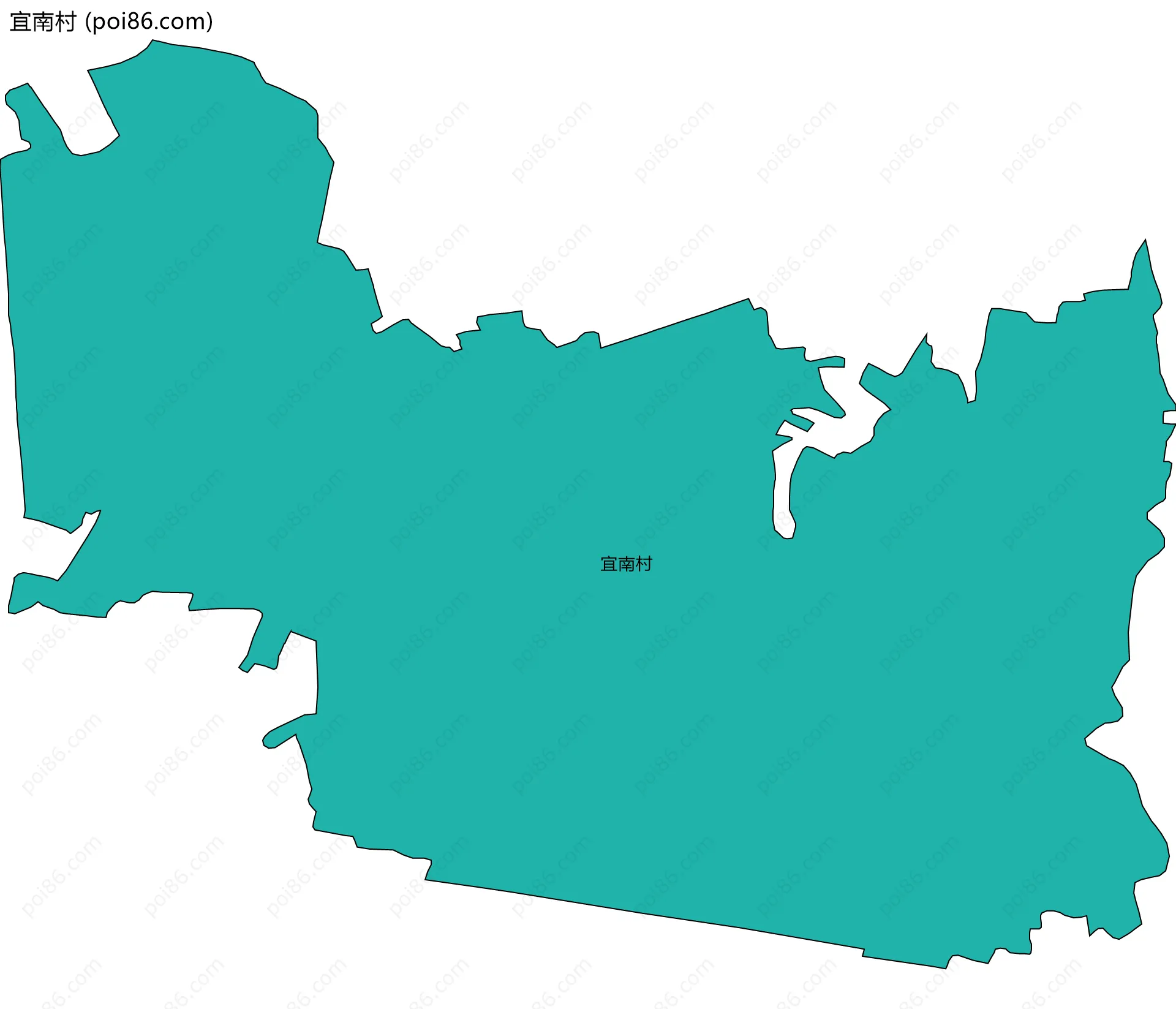 宜南村边界地图