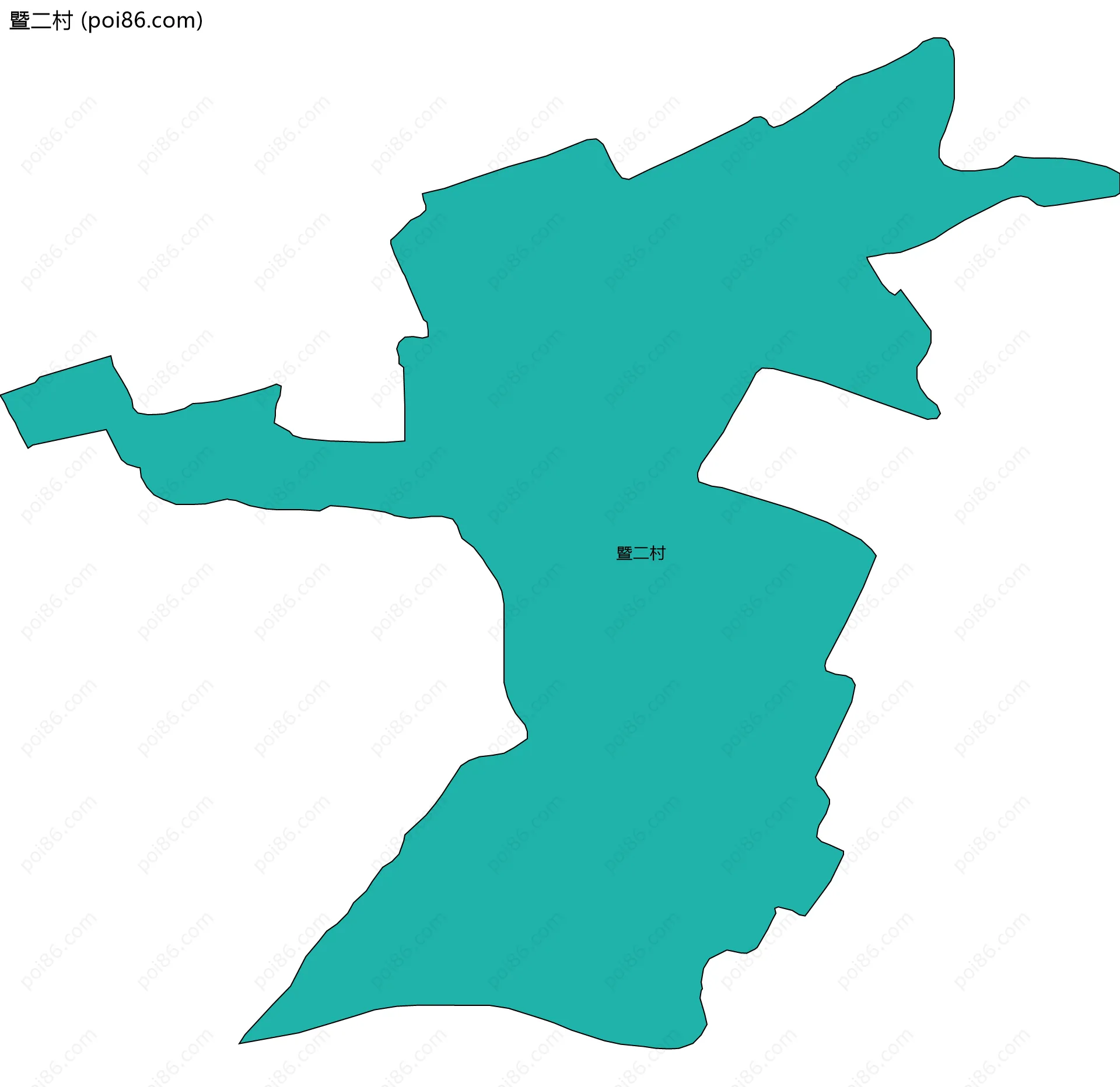 暨二村边界地图