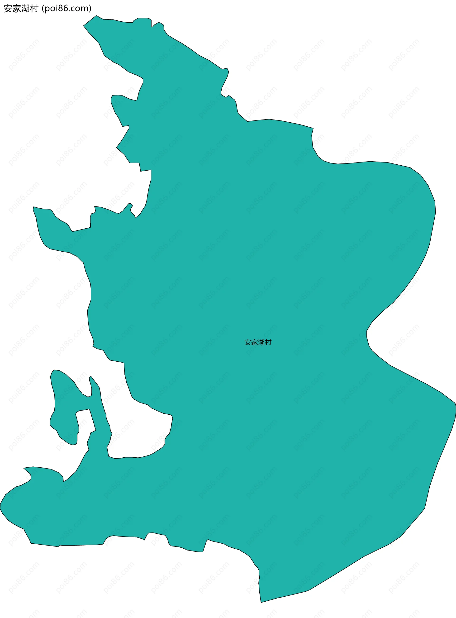 安家湖村边界地图