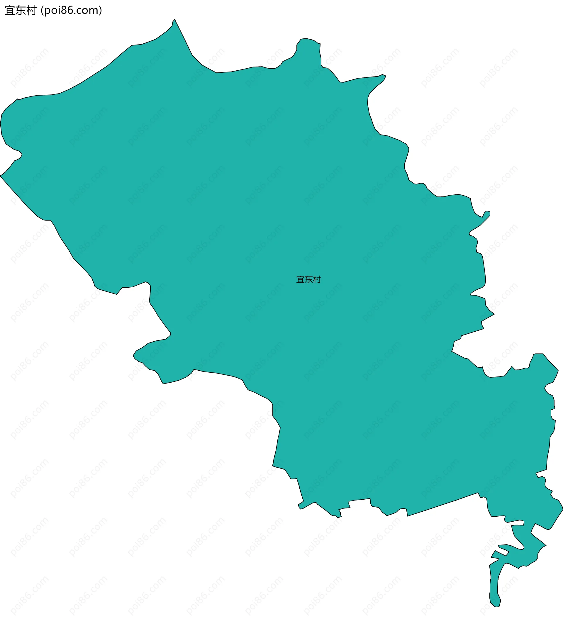 宜东村边界地图