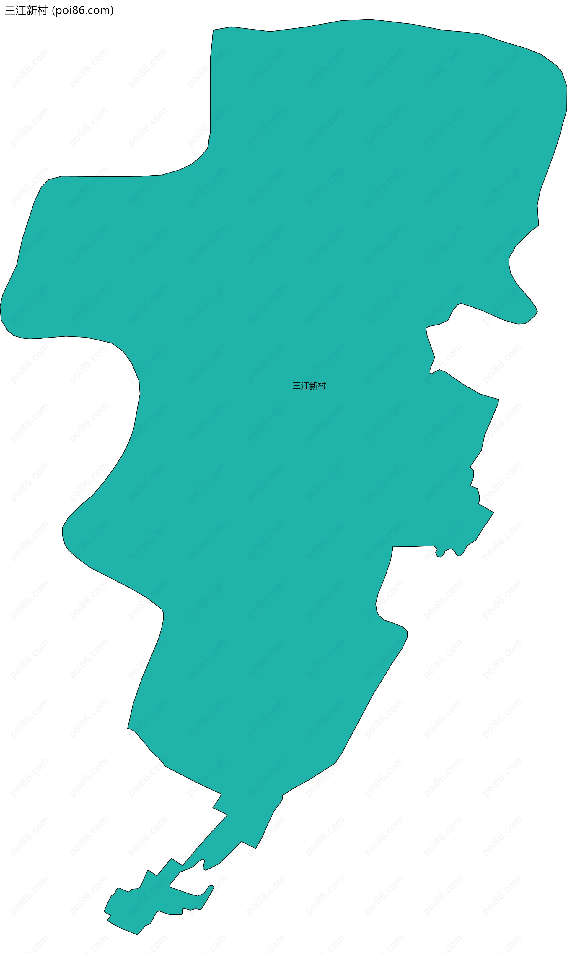 三江新村边界地图