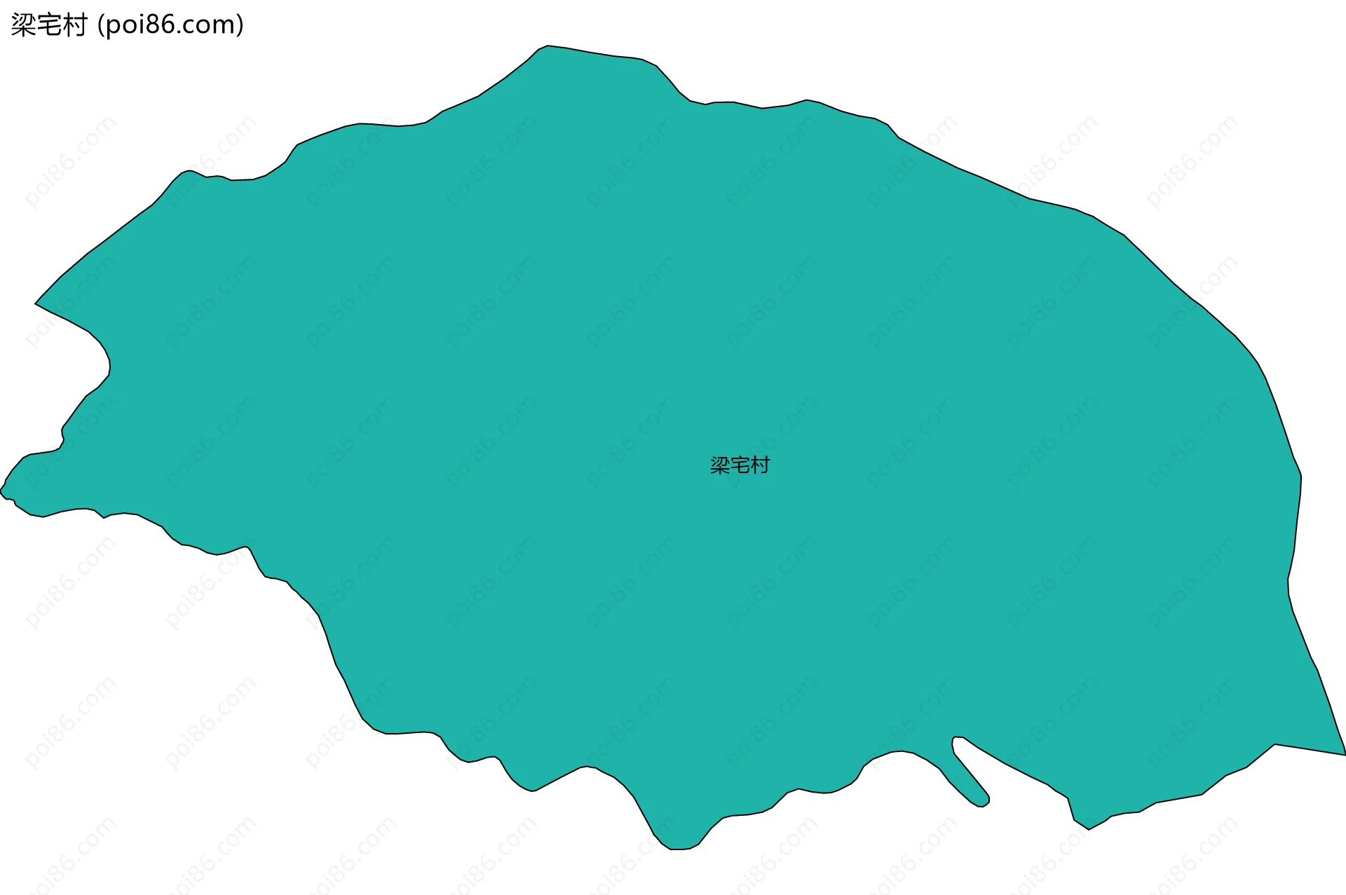 梁宅村边界地图