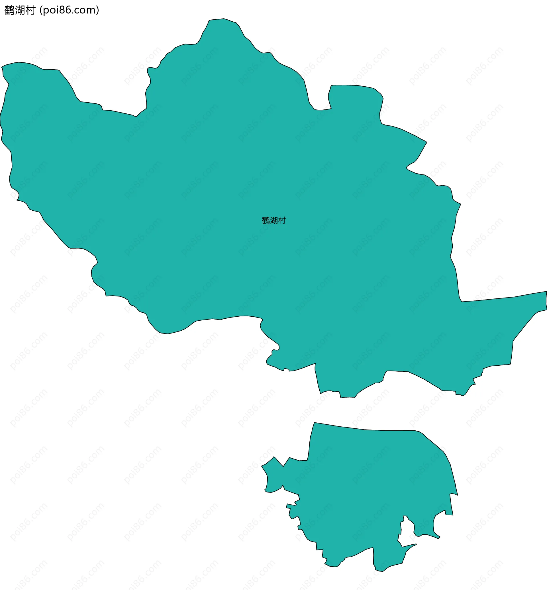 鹤湖村边界地图