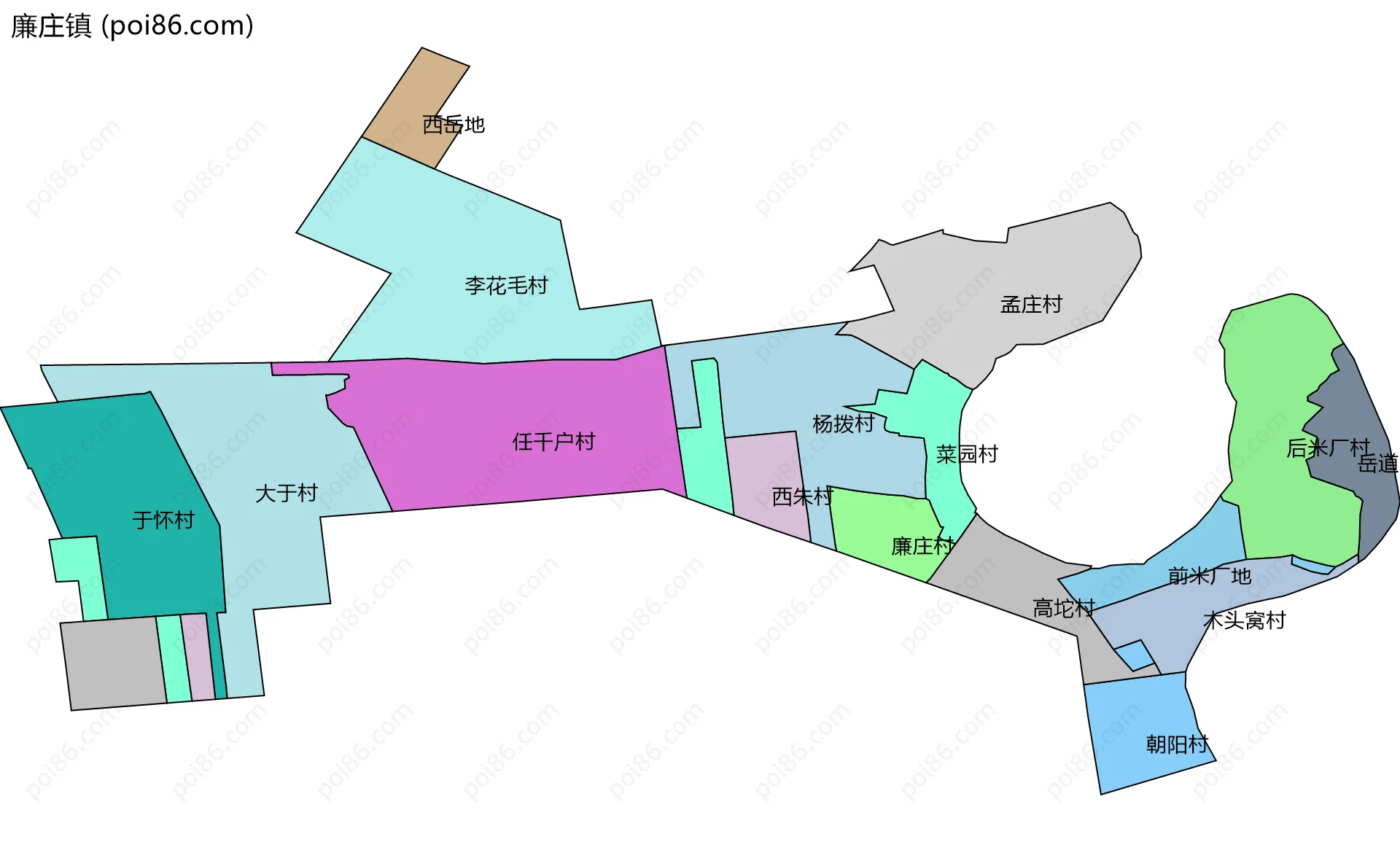 廉庄镇边界地图(五级行政区划)