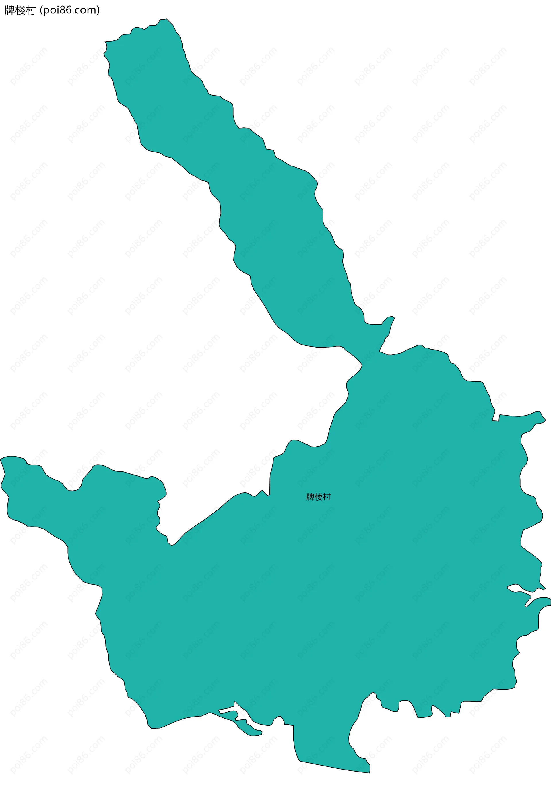 牌楼村边界地图