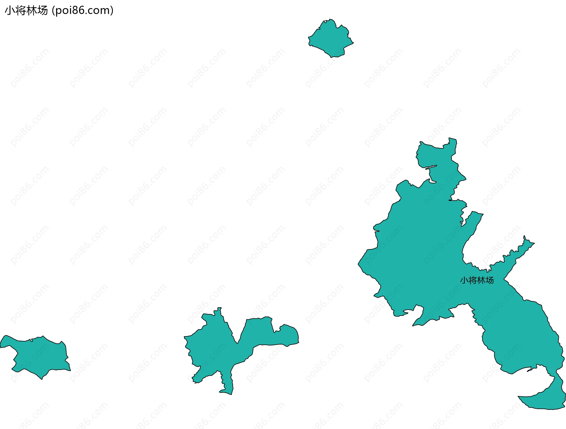 小将林场边界地图(五级行政区划)