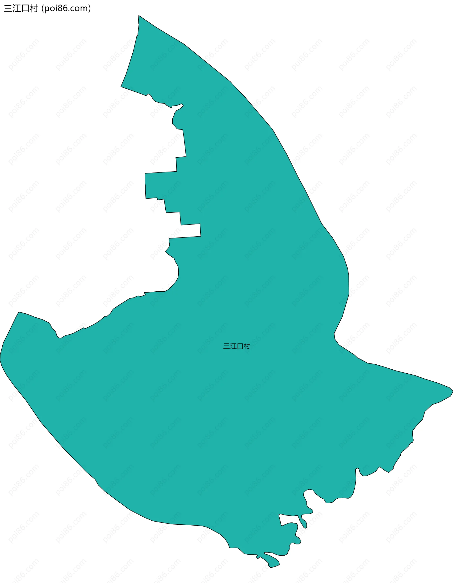 三江口村边界地图