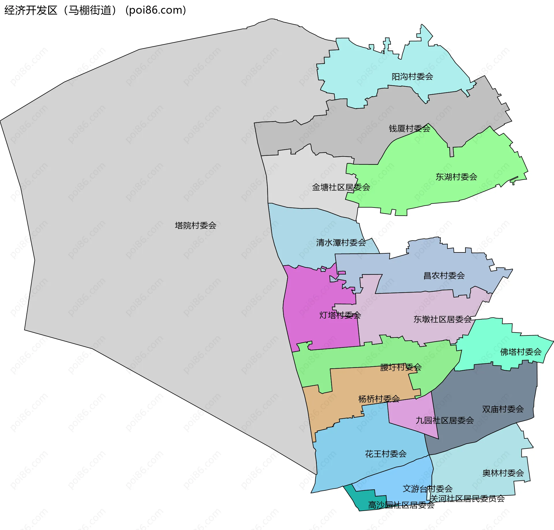经济开发区（马棚街道）边界地图(五级行政区划)