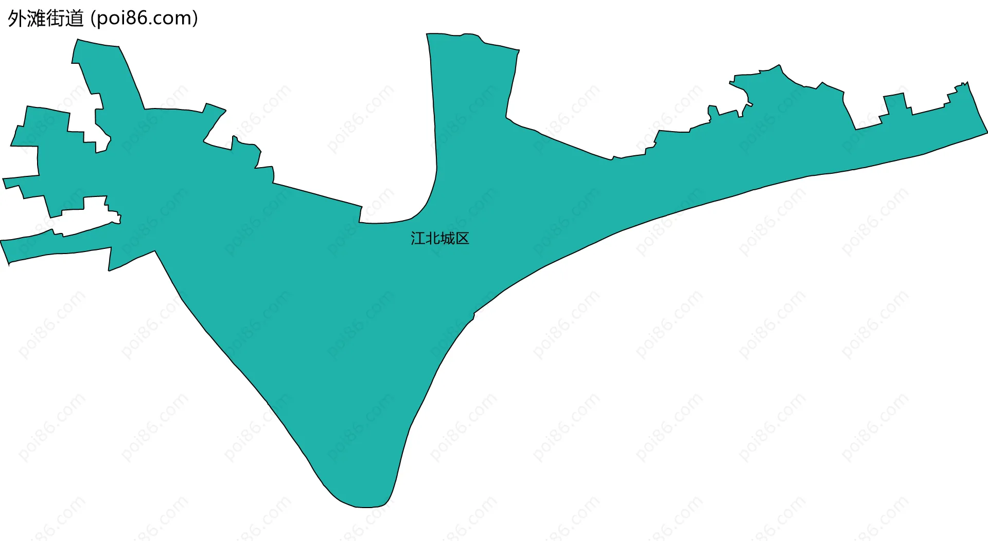 外滩街道边界地图(五级行政区划)