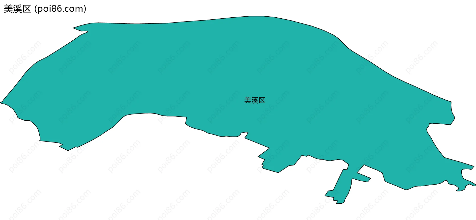 美溪区边界地图