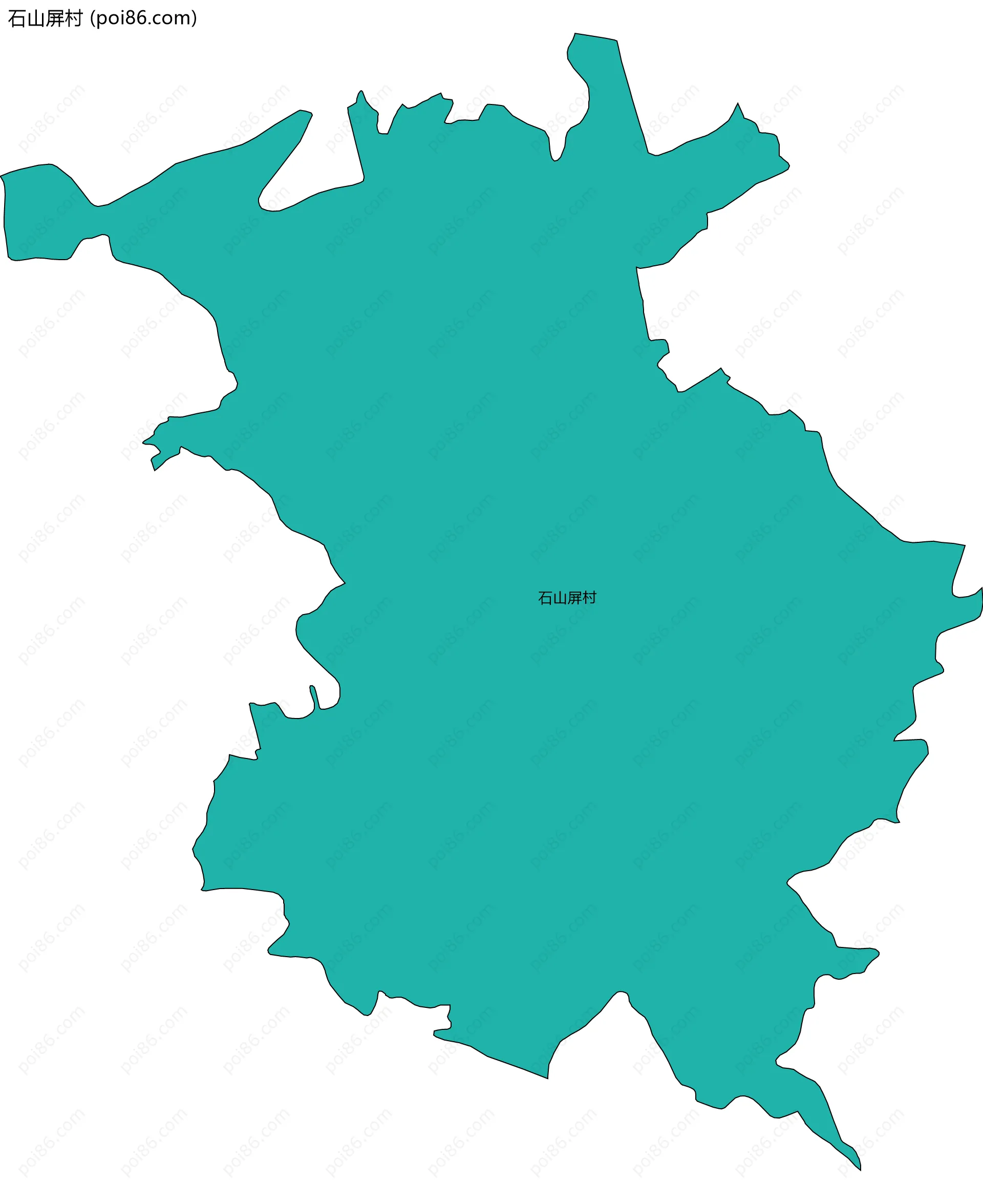 石山屏村边界地图