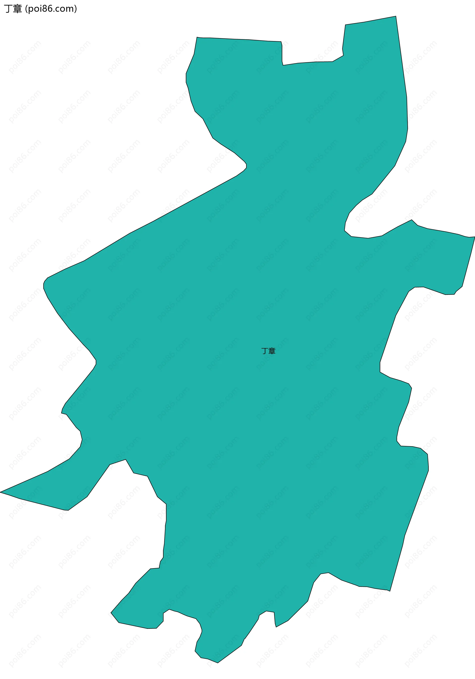 丁章边界地图