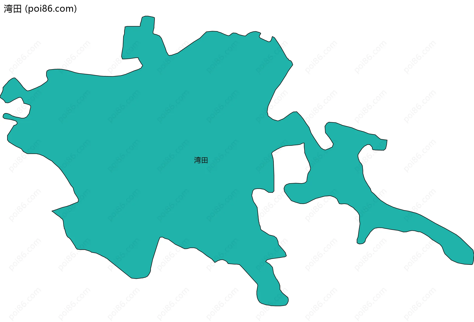 湾田边界地图