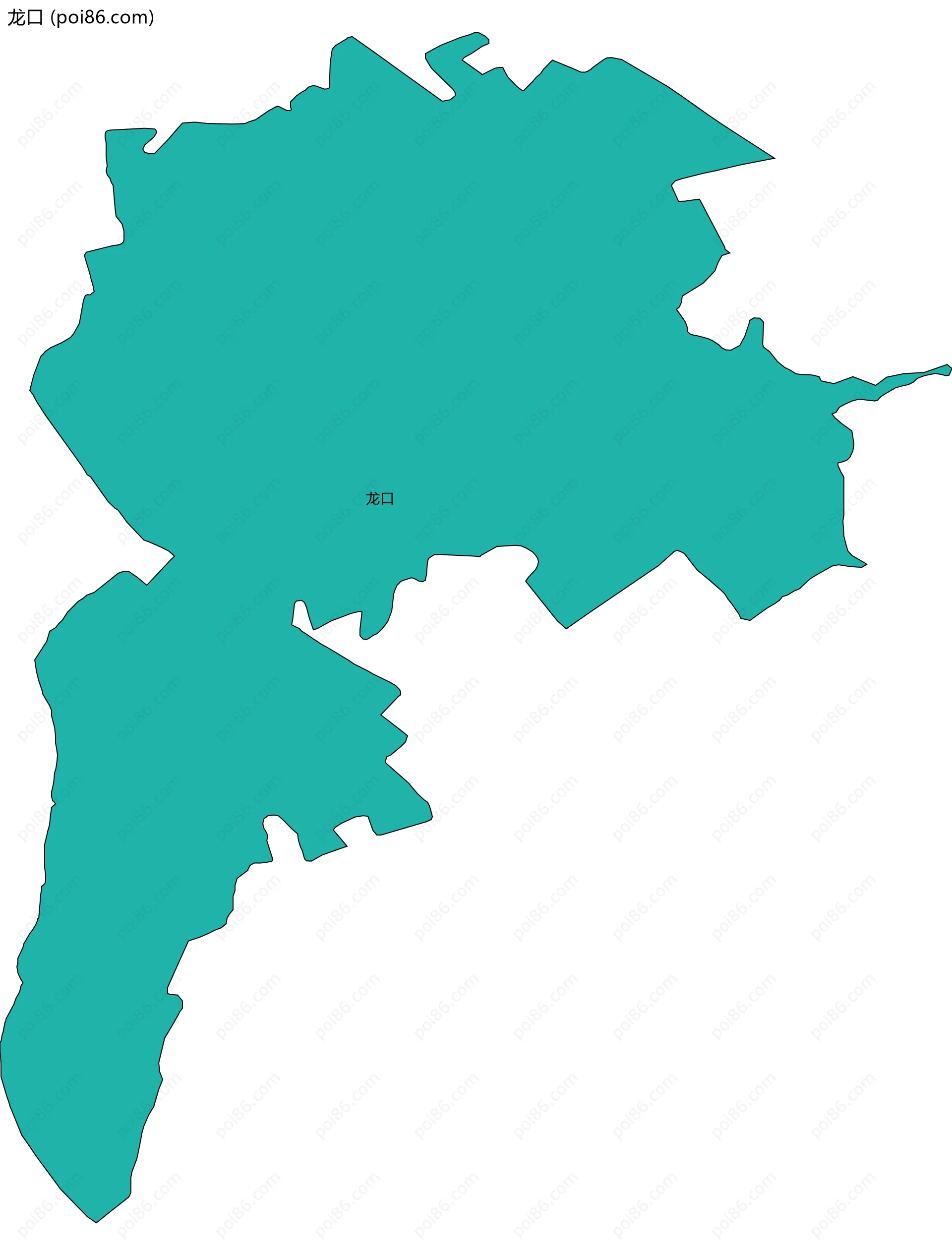 龙口边界地图