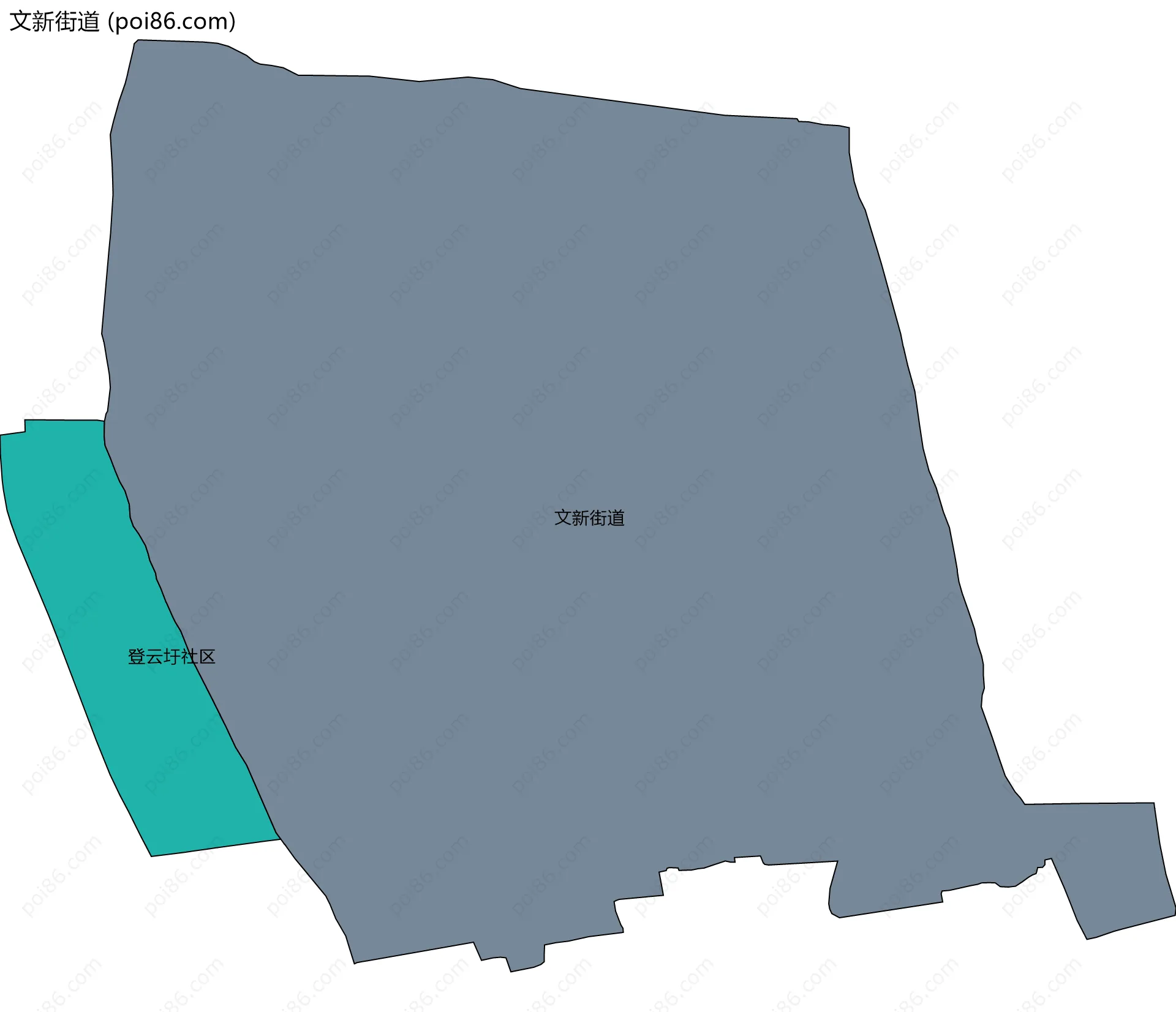 文新街道边界地图(五级行政区划)