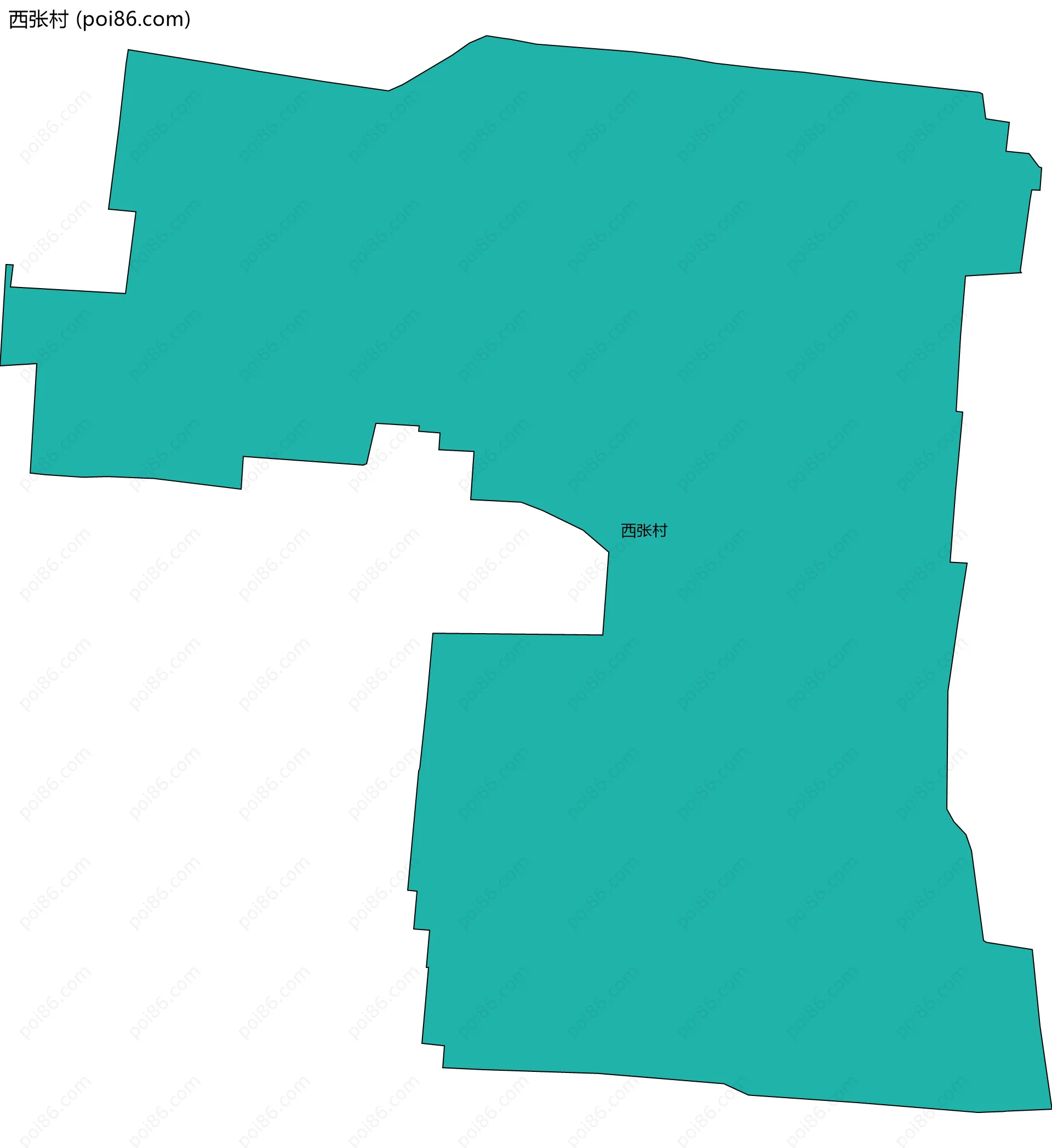 西张村边界地图