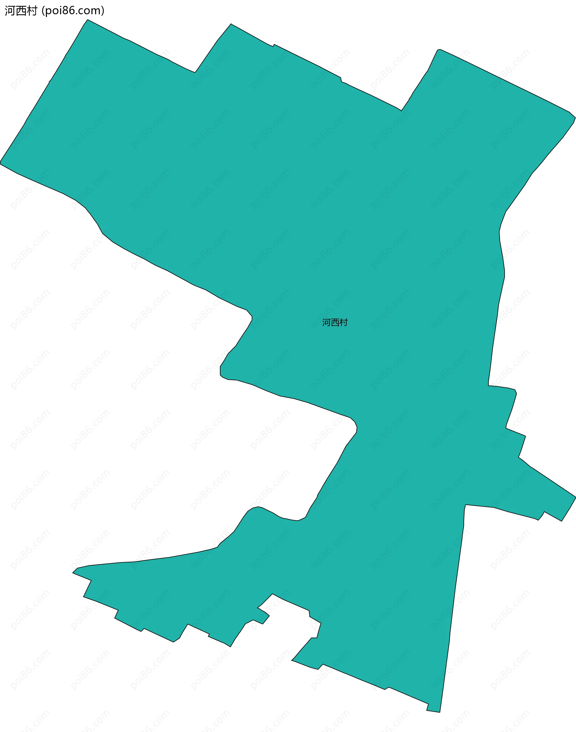 河西村边界地图