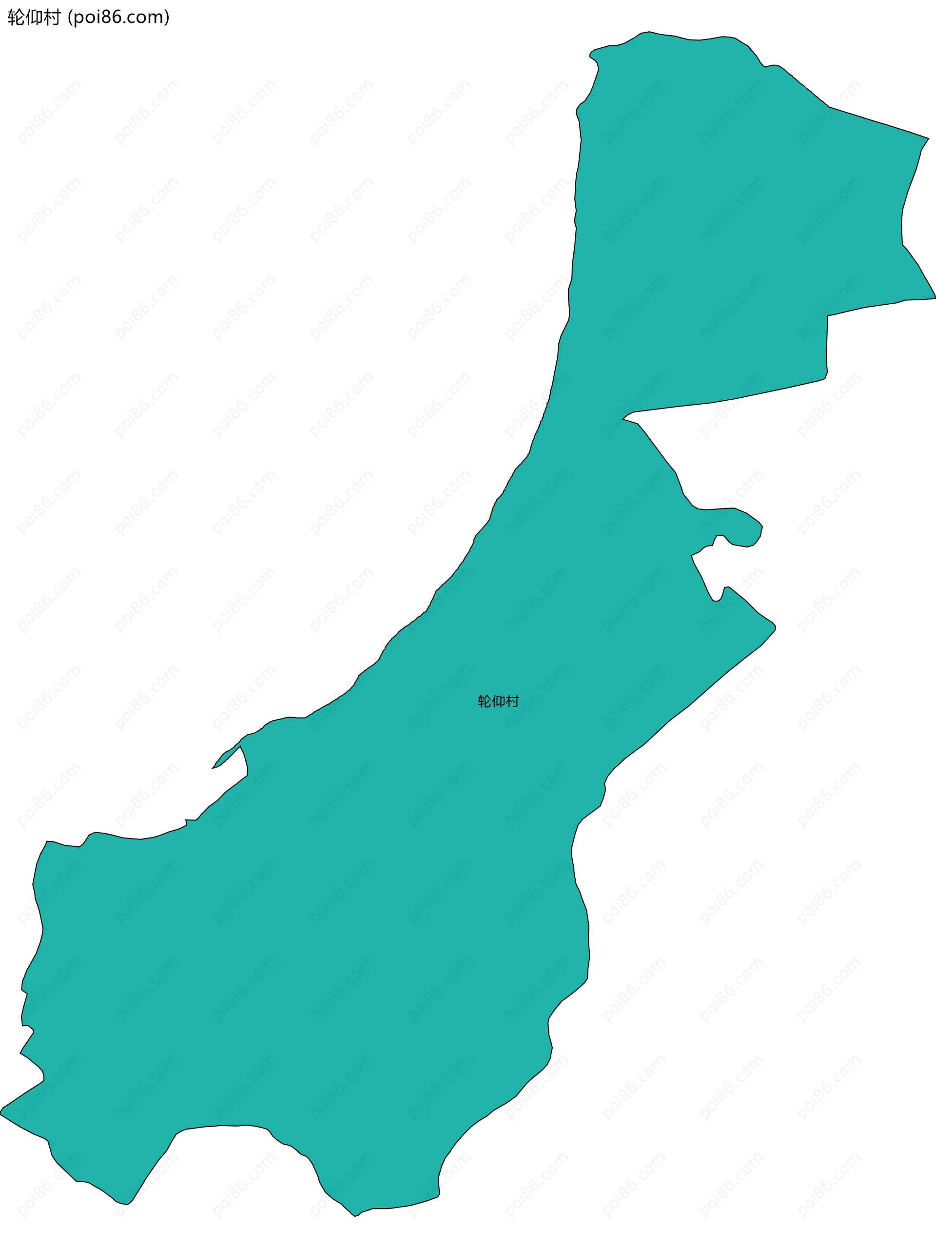 轮仰村边界地图