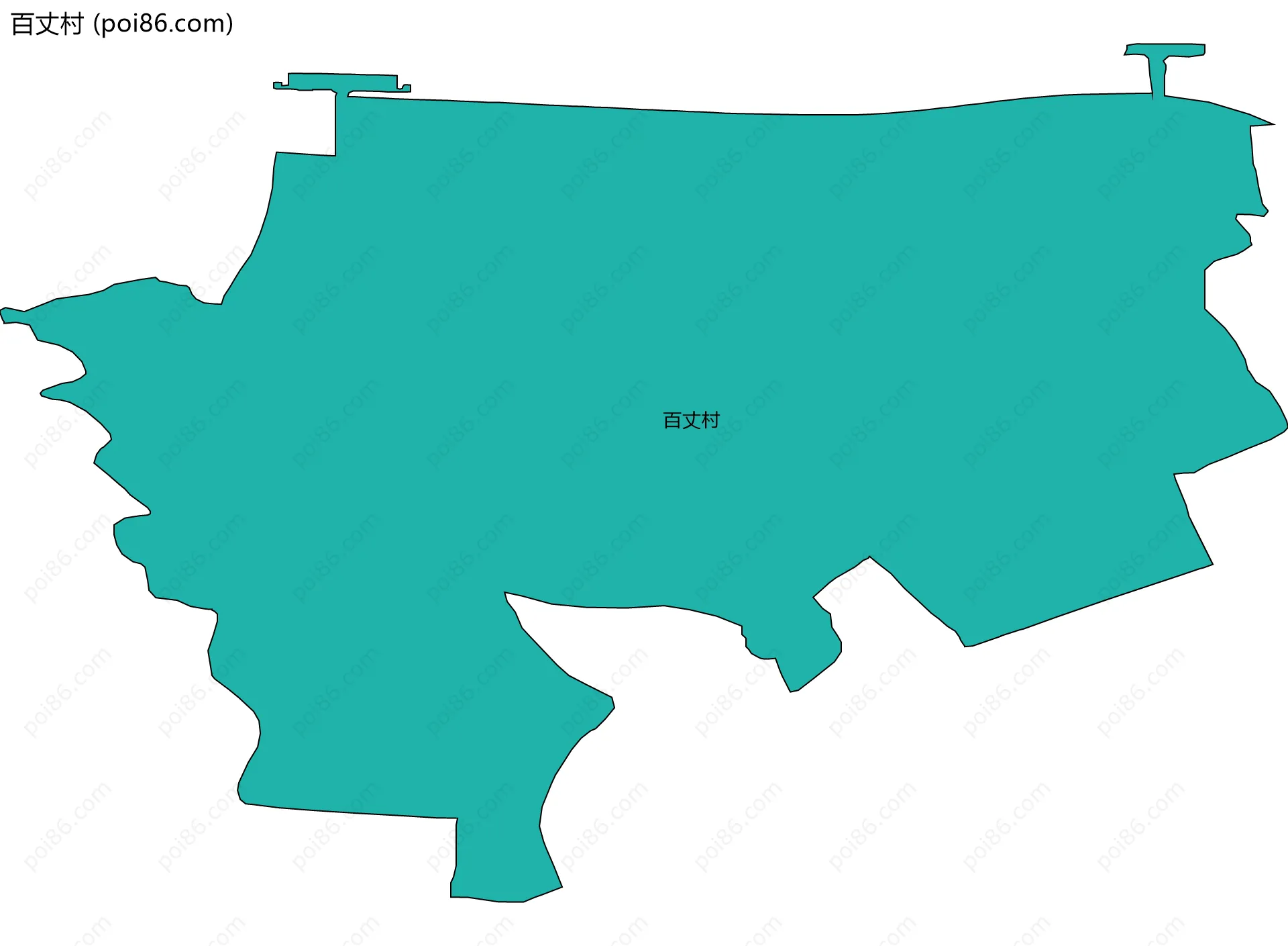 百丈村边界地图