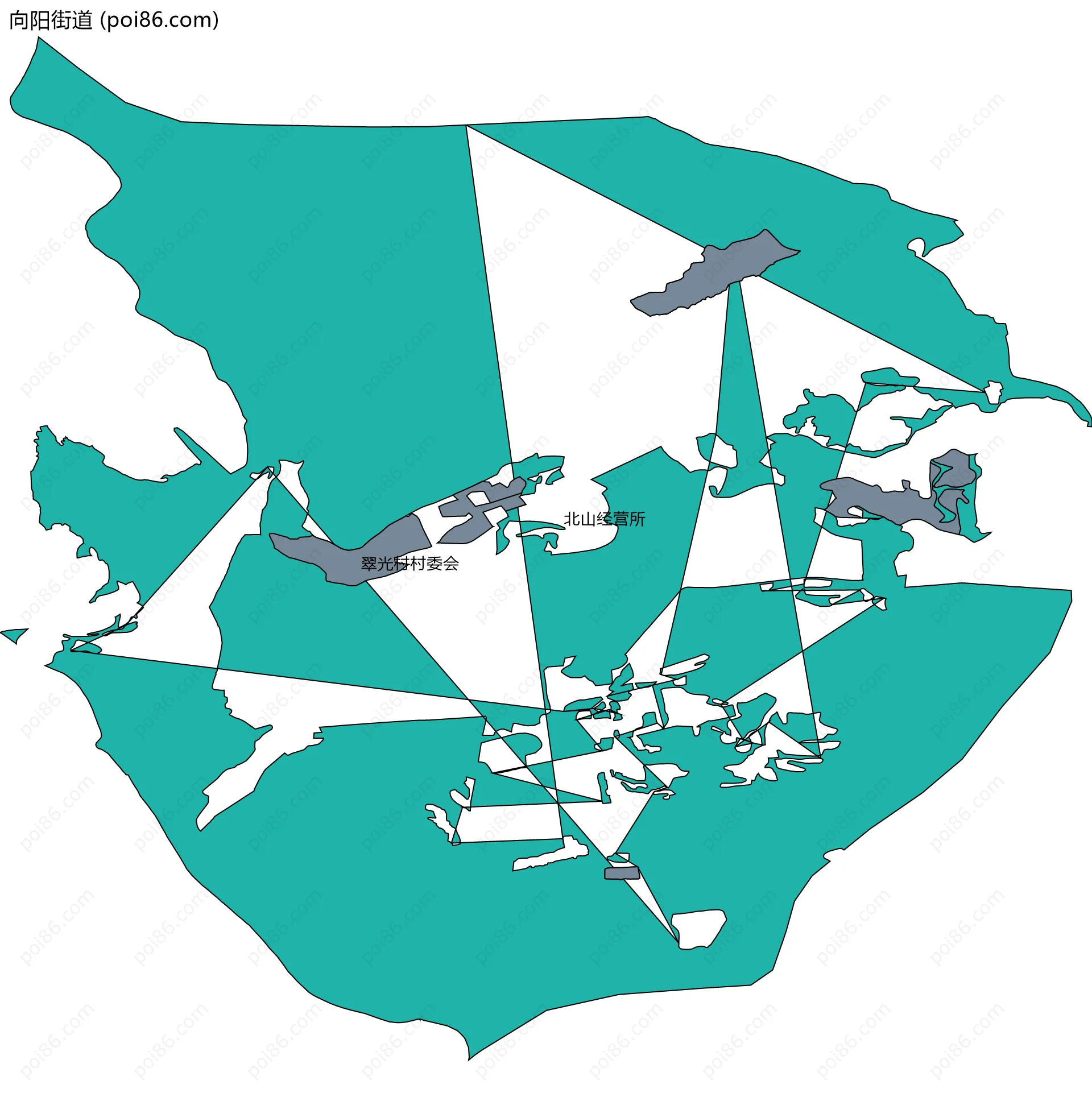 向阳街道边界地图(五级行政区划)