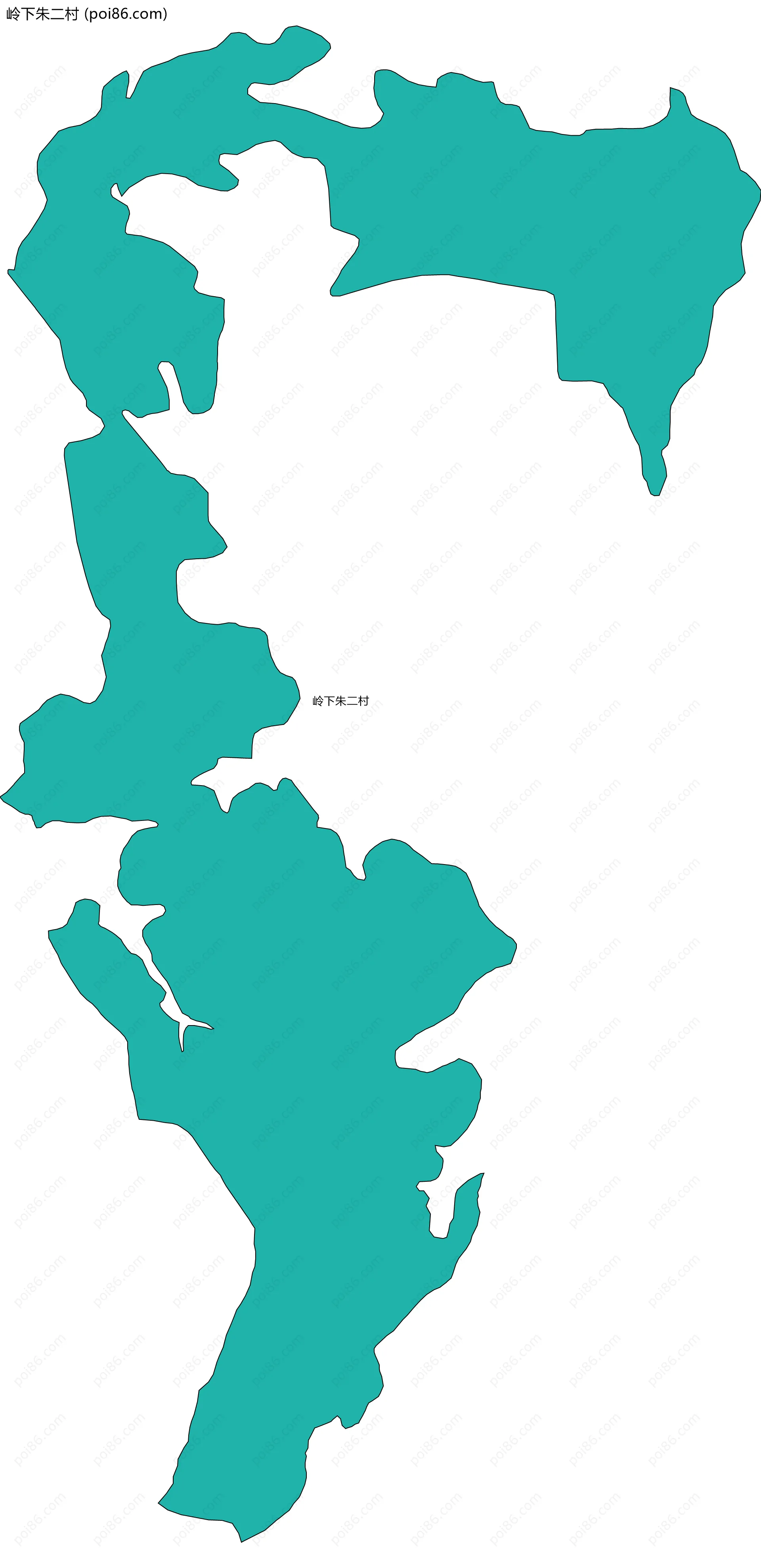 岭下朱二村边界地图