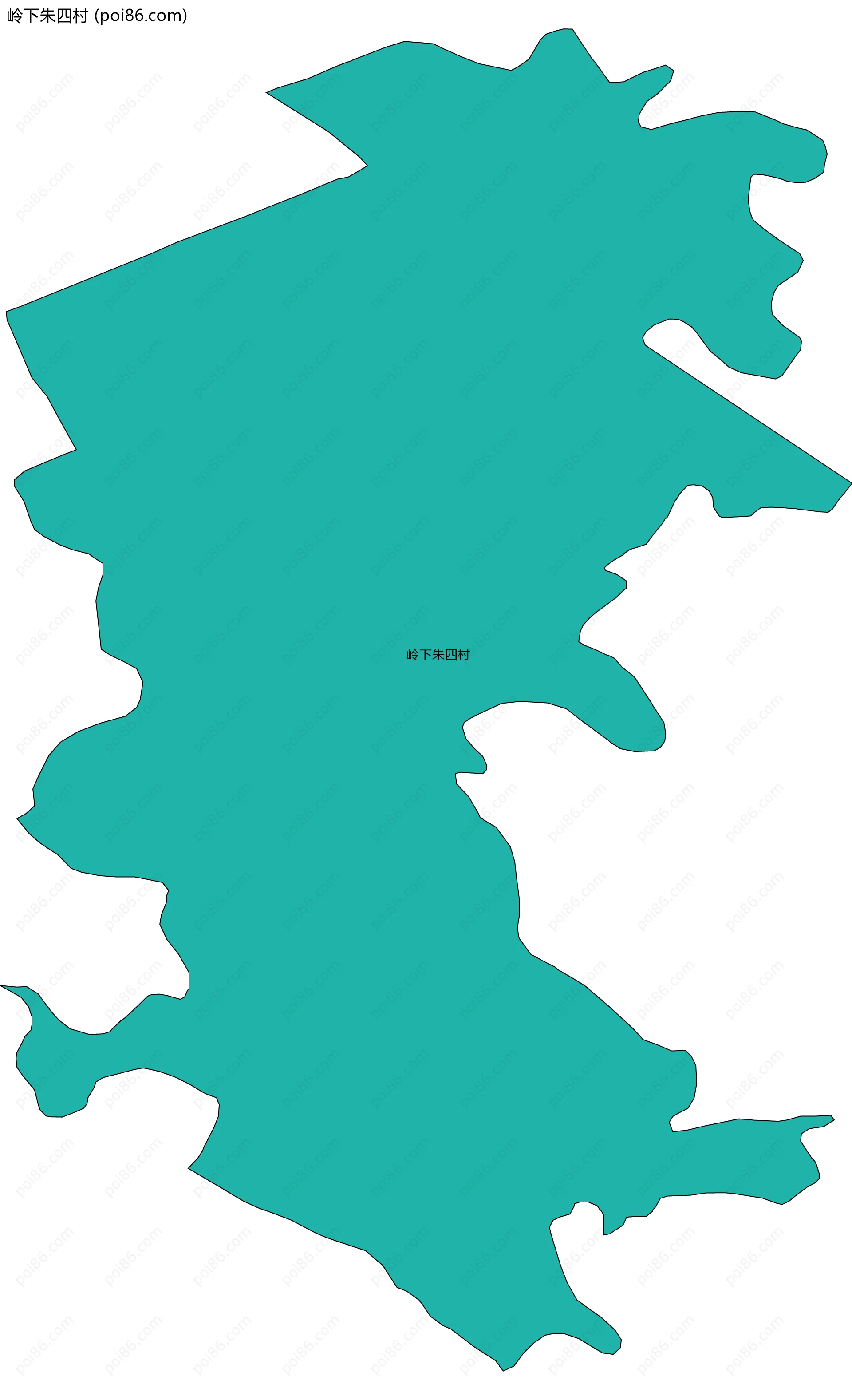 岭下朱四村边界地图
