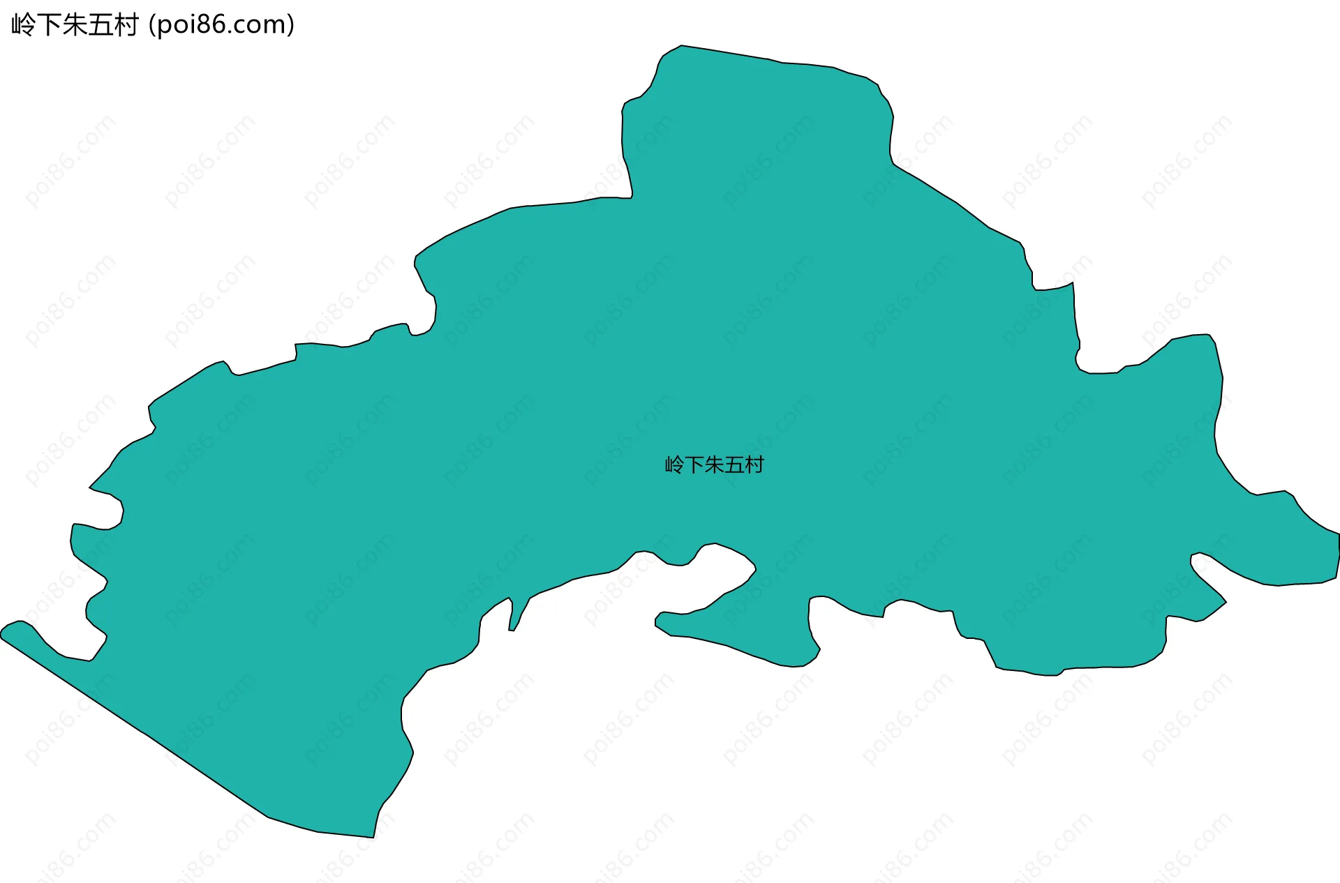 岭下朱五村边界地图